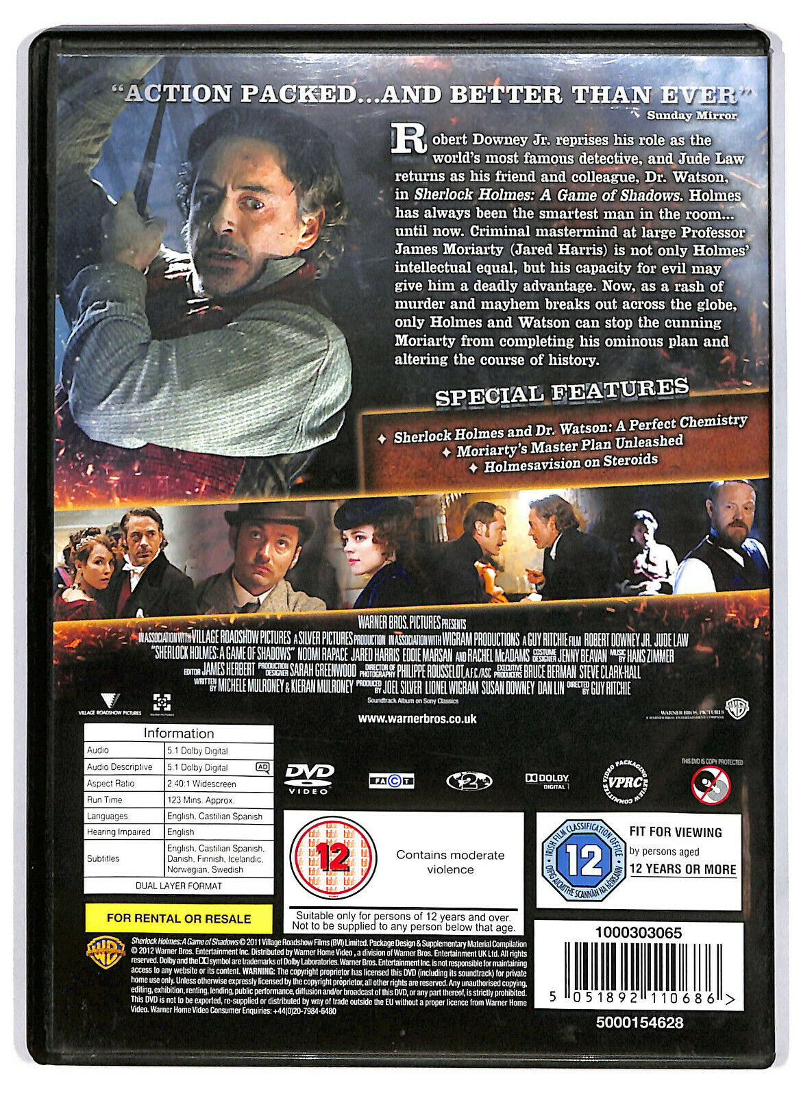EBOND Sherlock Holmes: A Game Of Shadows DVD Uk Edition D589905