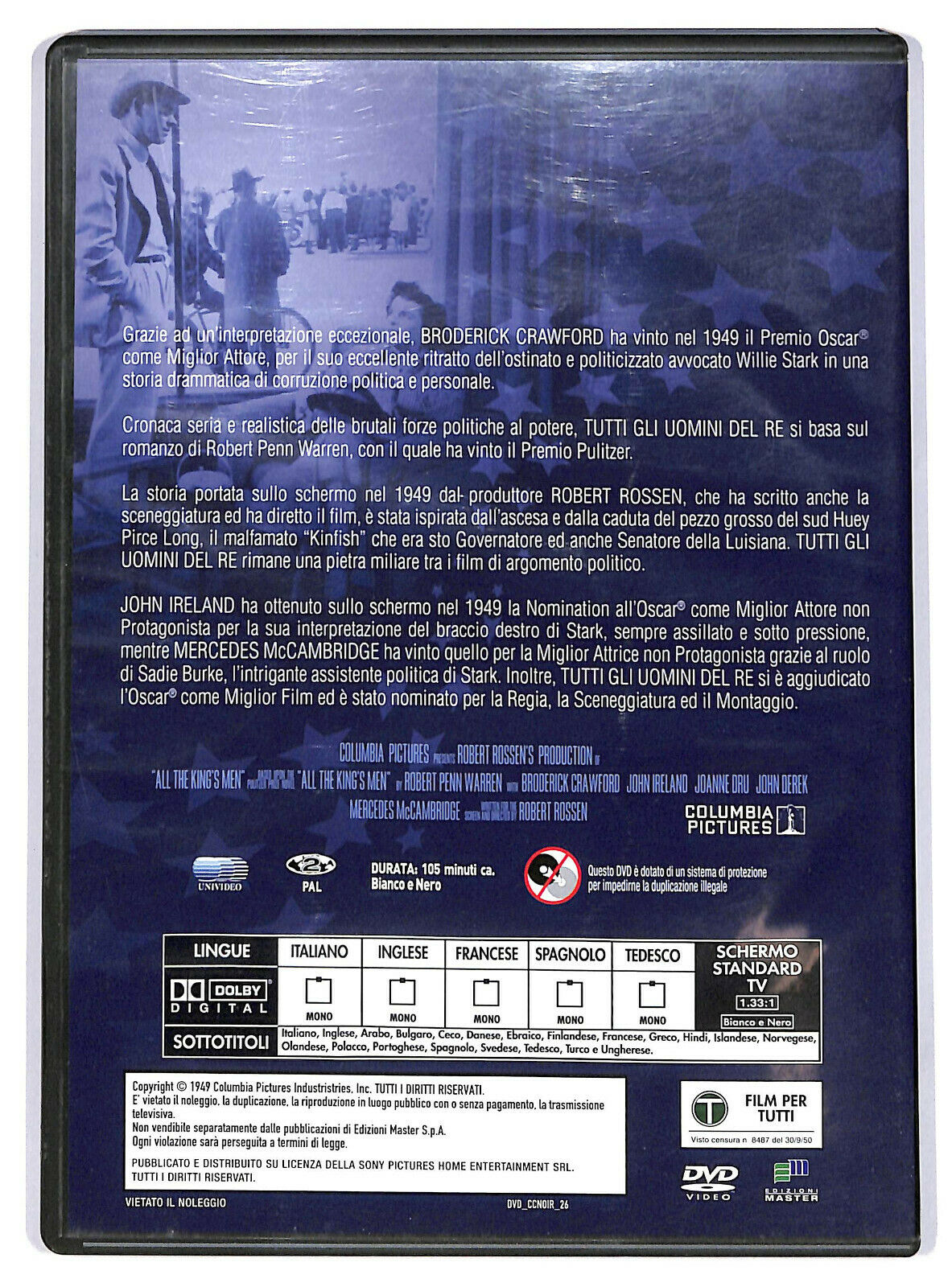 EBOND Tutti Gli Uomini Del Re (film 1949) DVD Editoriale D593147