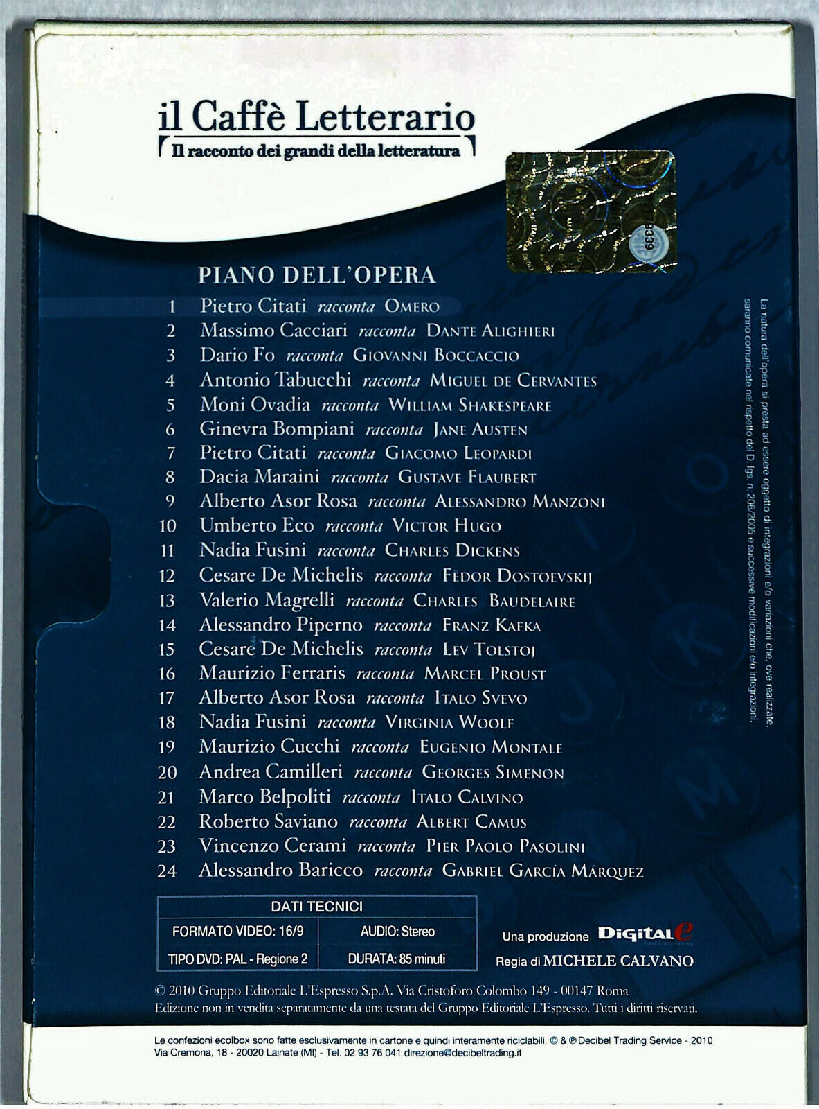 EBOND Caffe Letterario  Pietro Citati Racconta Omero DVD Editoriale D594123