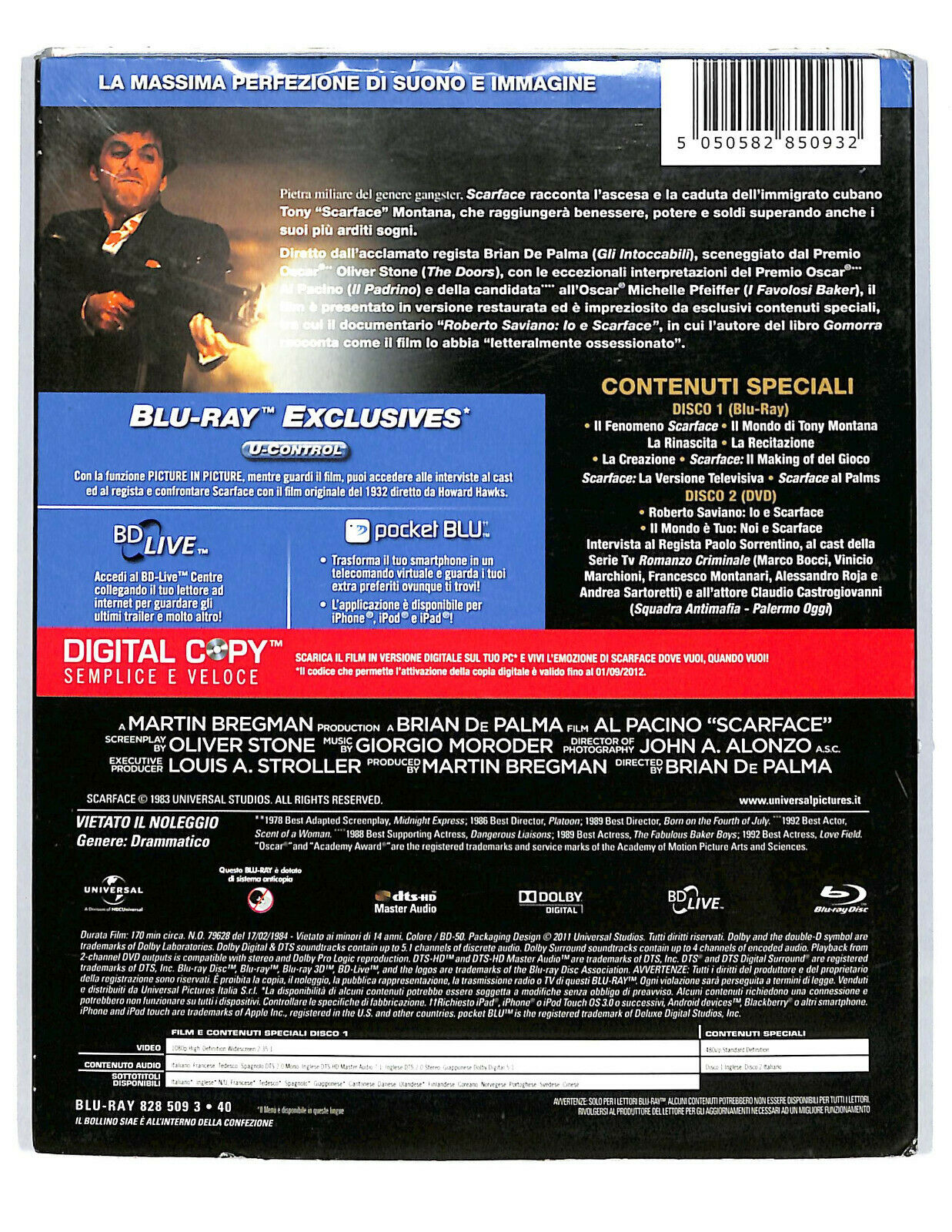 EBOND Scarface  BLURAY + Digital Copy BLURAY D594380