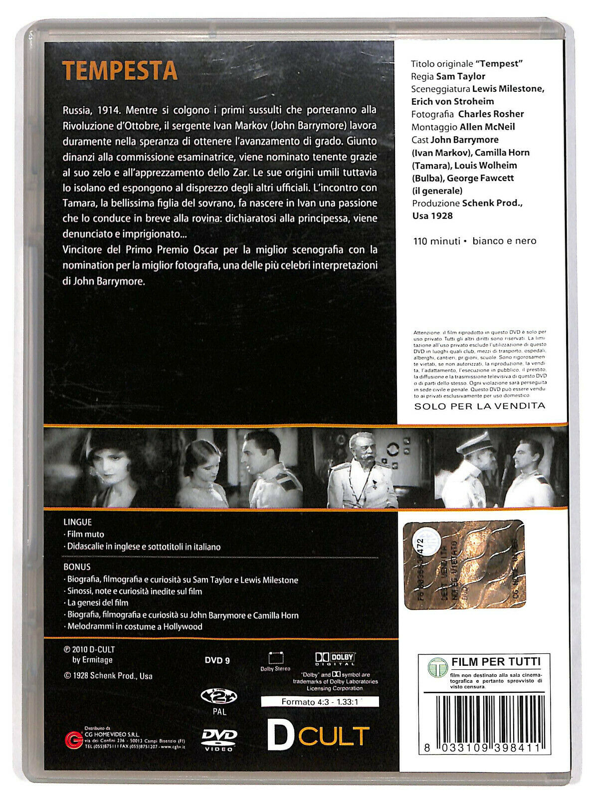 EBOND Tempesta DVD EDizione Restaurata D594817