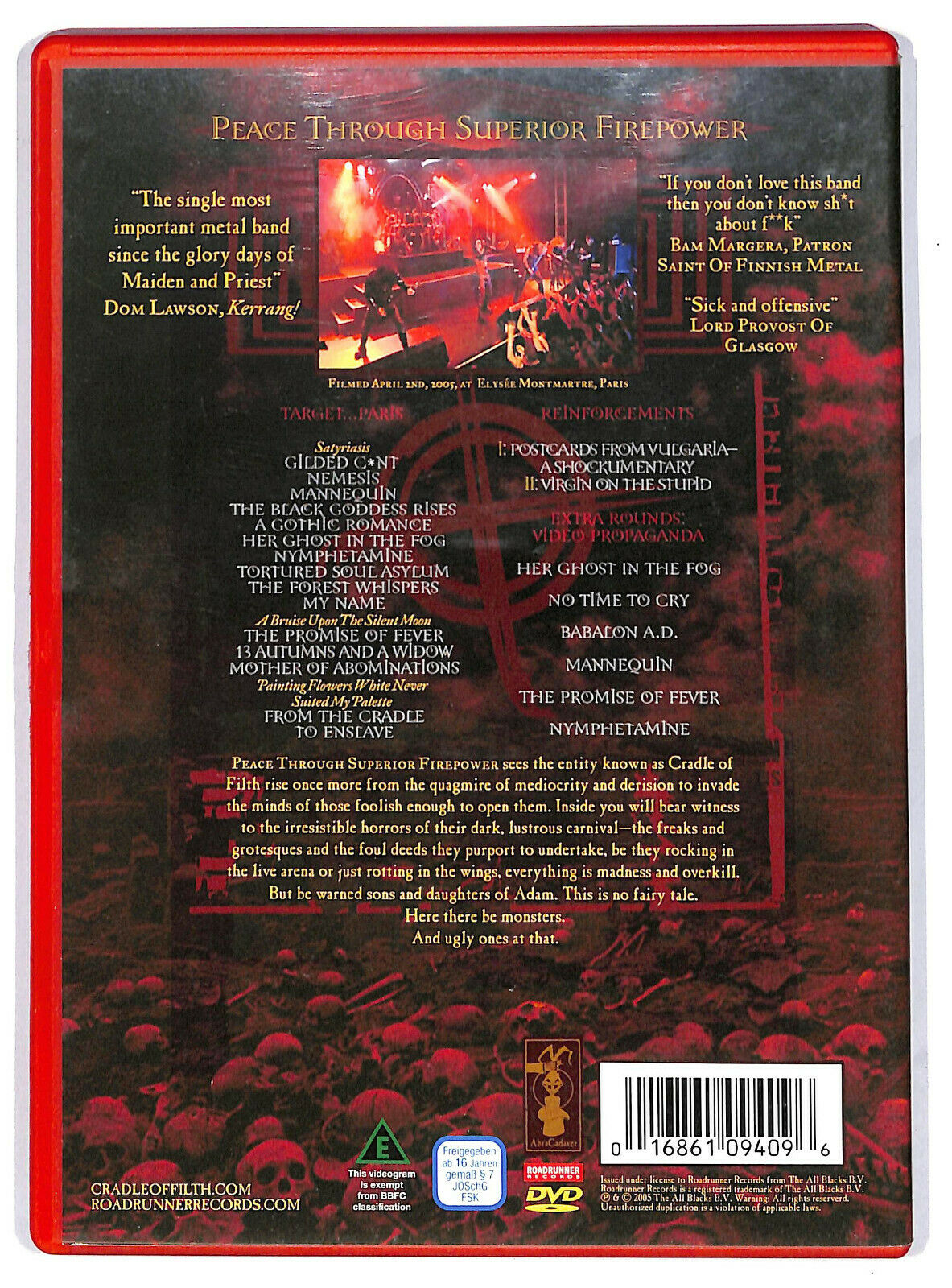 EBOND Cradle Of Filth – Peace Through Superior Firepower DVD D596661