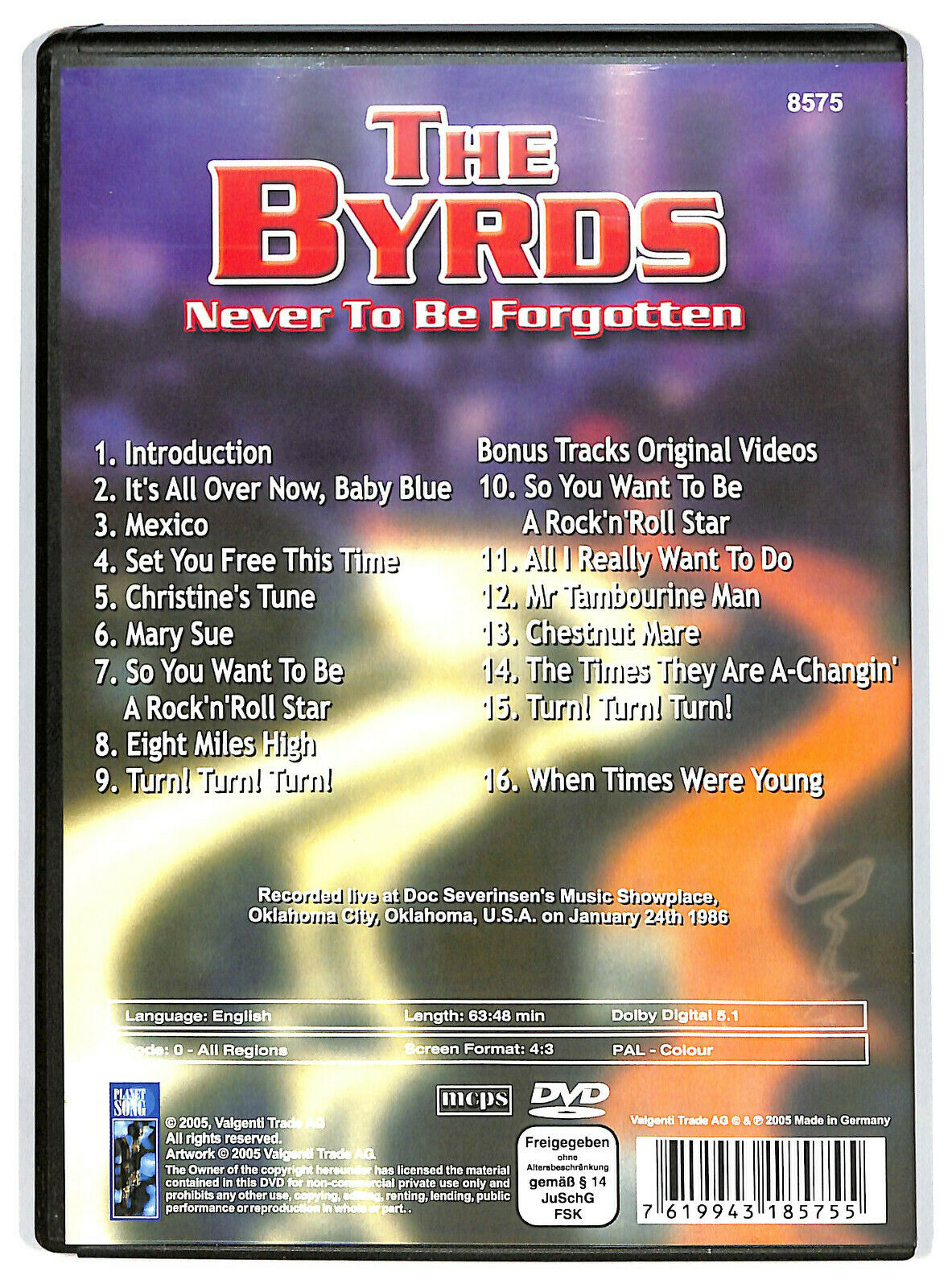 EBOND The Byrds – Never To Be Forgotten DVD D597022