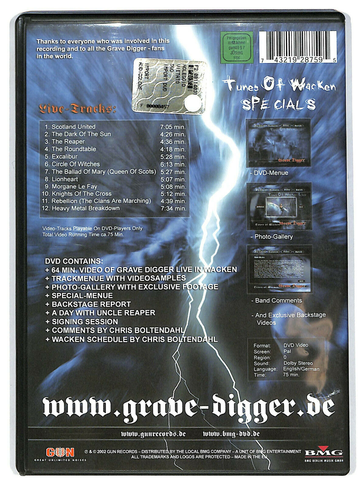 EBOND Grave Digger  – Tunes Of Wacken - Live  DVD D597057