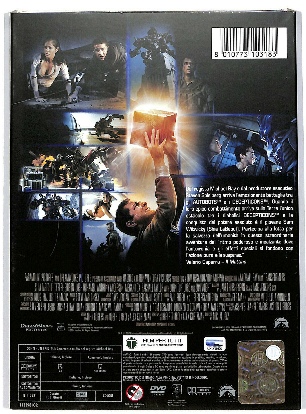 EBOND  Transformers DVD  Ex Noleggio  Slipcase D599813