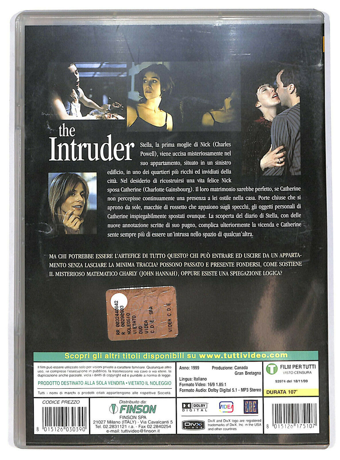 EBOND The Intruder DIVX DVD D601122