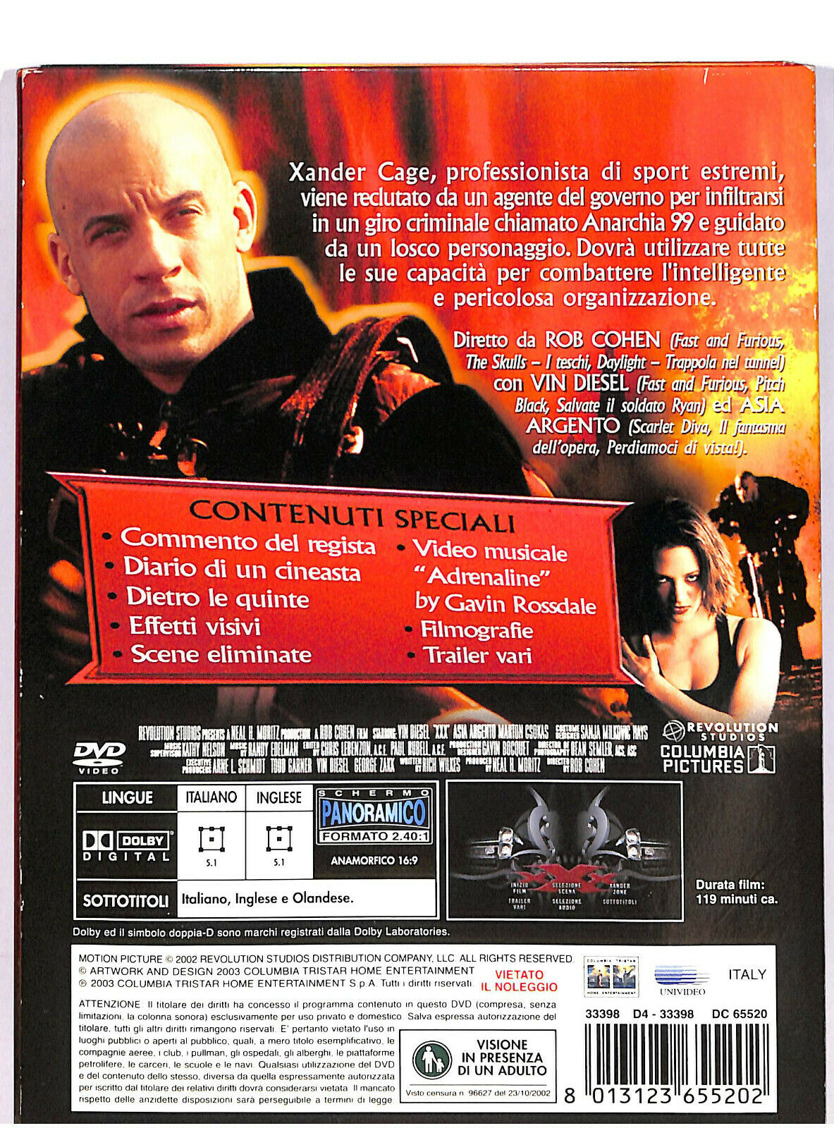 EBOND   Xxx  Con Vin Diesel DVD  Digipack D601554