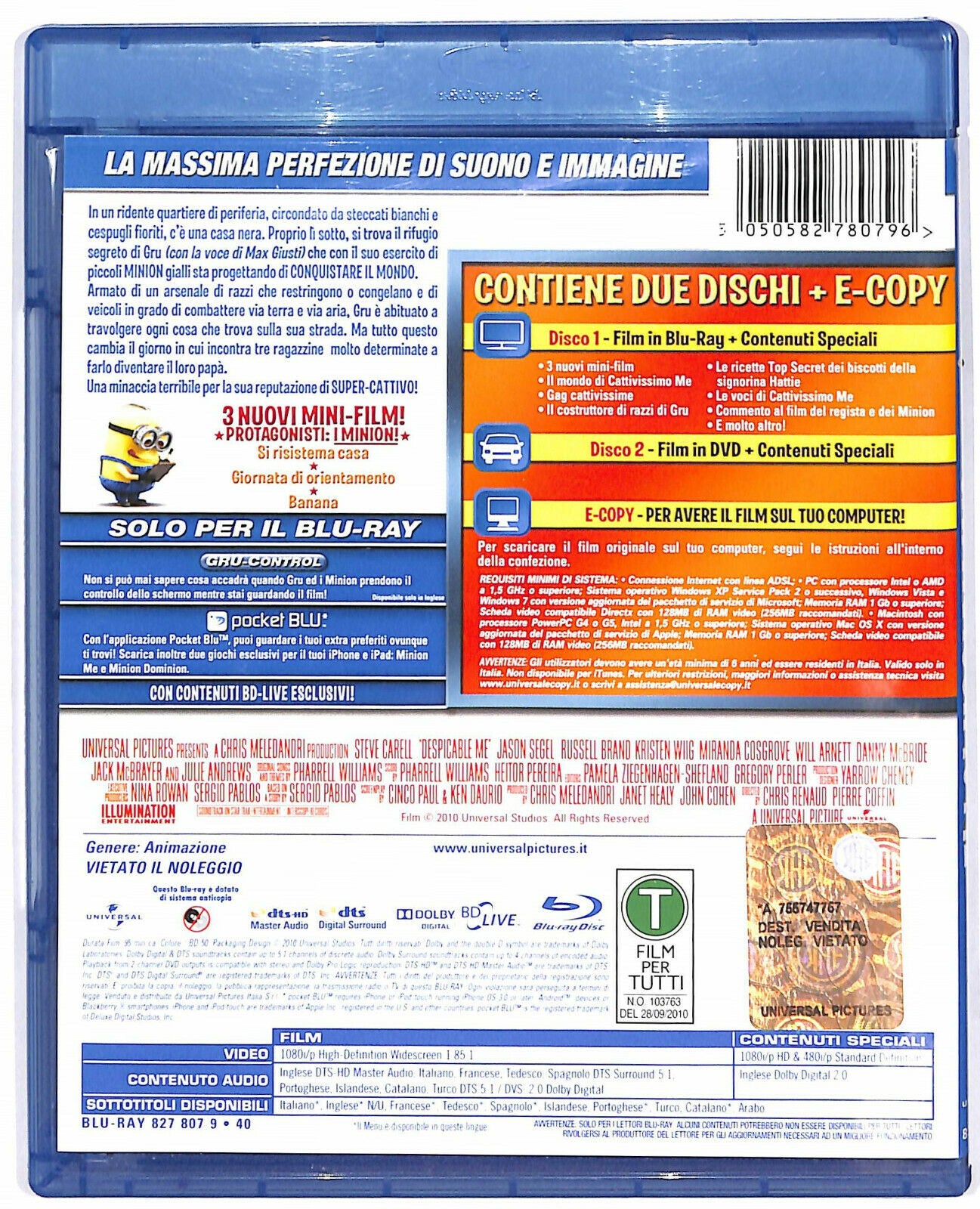 EBOND Cattivissimo Me DVD + BLURAY No Copy BLURAY BLURAY D601609