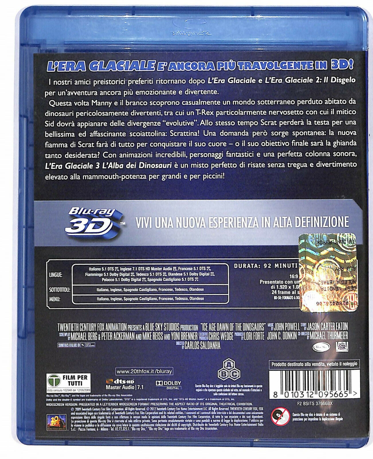 EBOND L'era Glaciale 3 L'alba Dei Dinosauri  3d BLURAY D601610