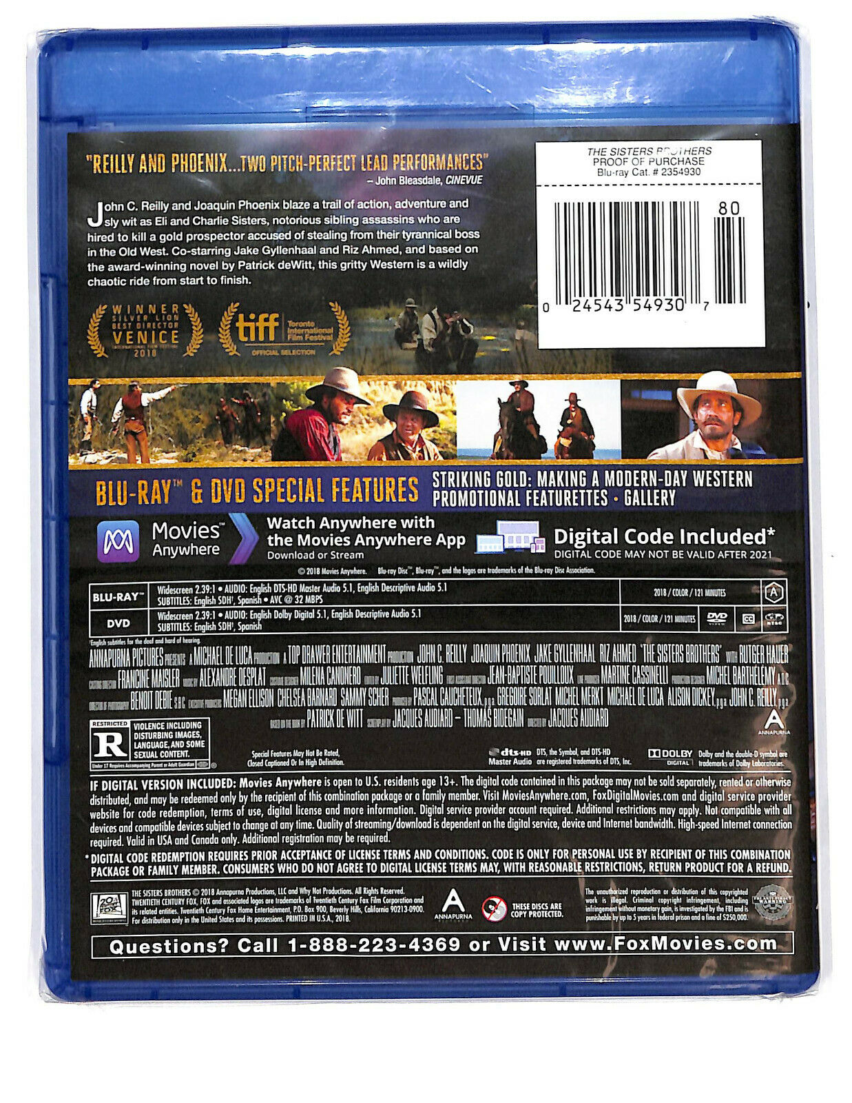 EBOND  The Sisters Brothers BLURAY + DVD USA Edition BLURAY D601620