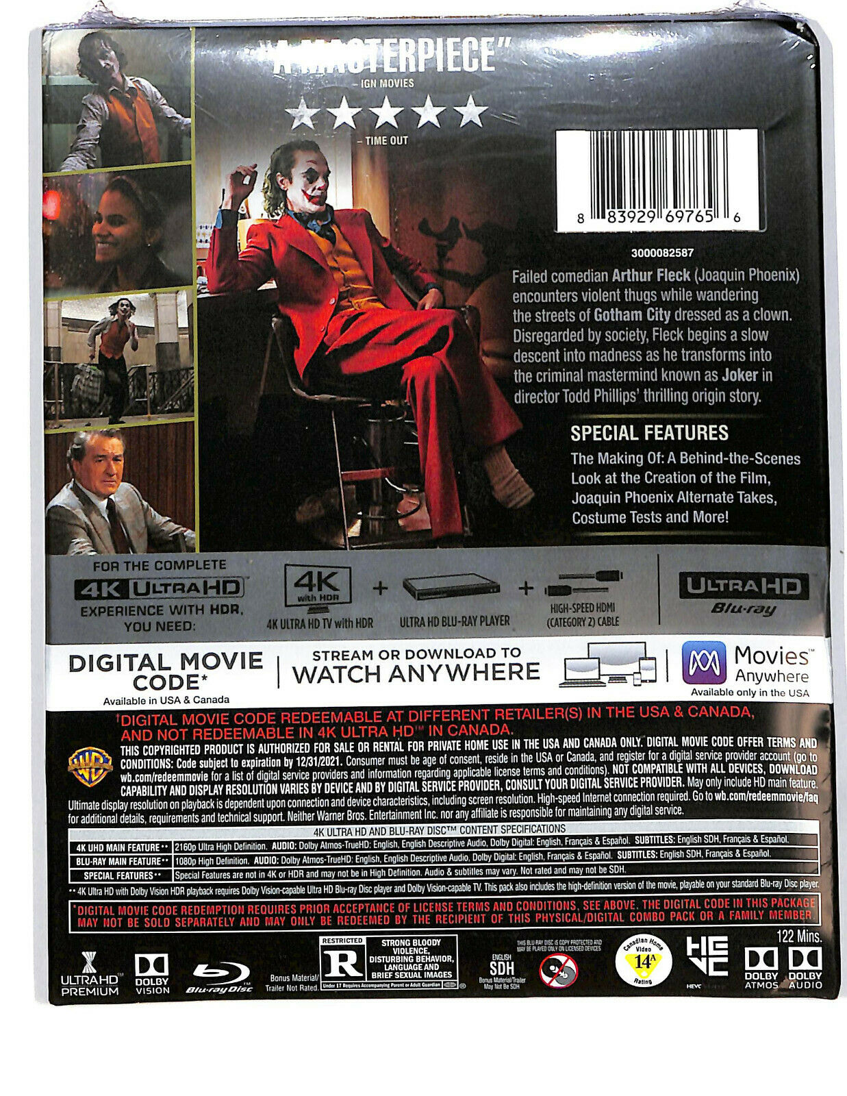 EBOND Joker 4k Ultra Hd + BLURAY+digital Code Uk Edition BLURAY D601631