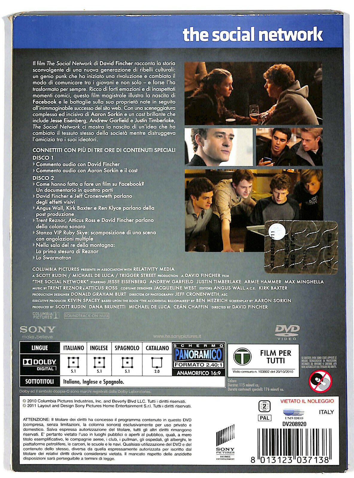 EBOND  The Social Network  DVD Slipcase D601820