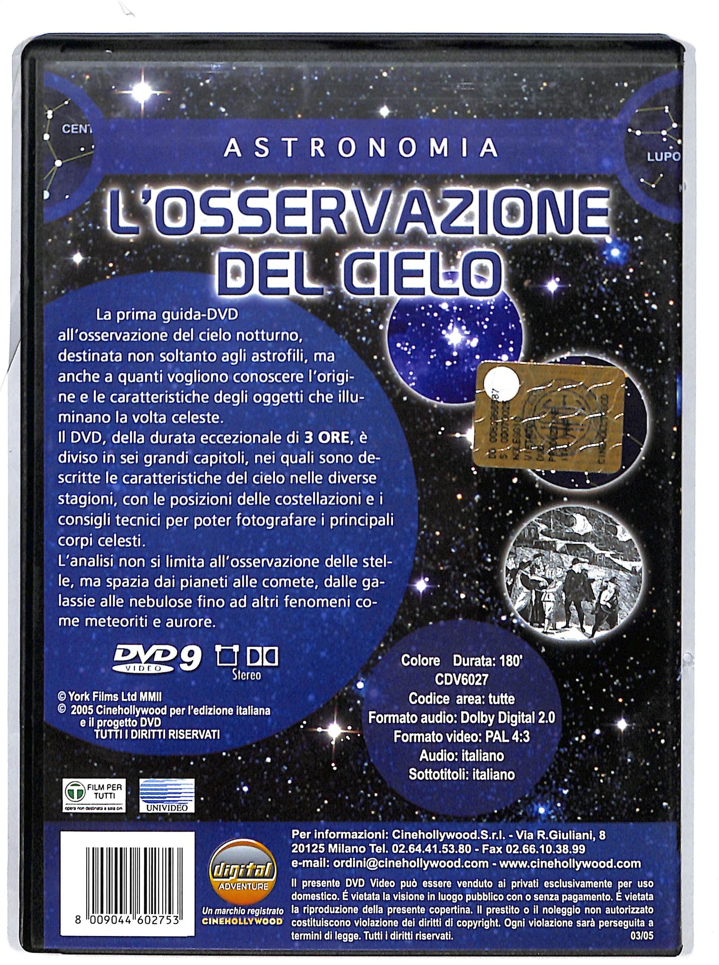 EBOND L’osservazione Del Cielo DVD D602647