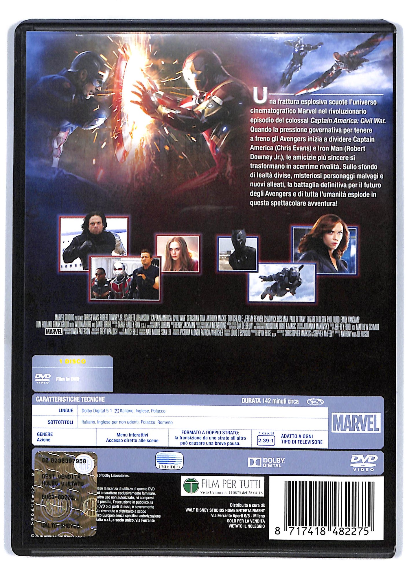 EBOND Captain America:Civil War DVD D602939