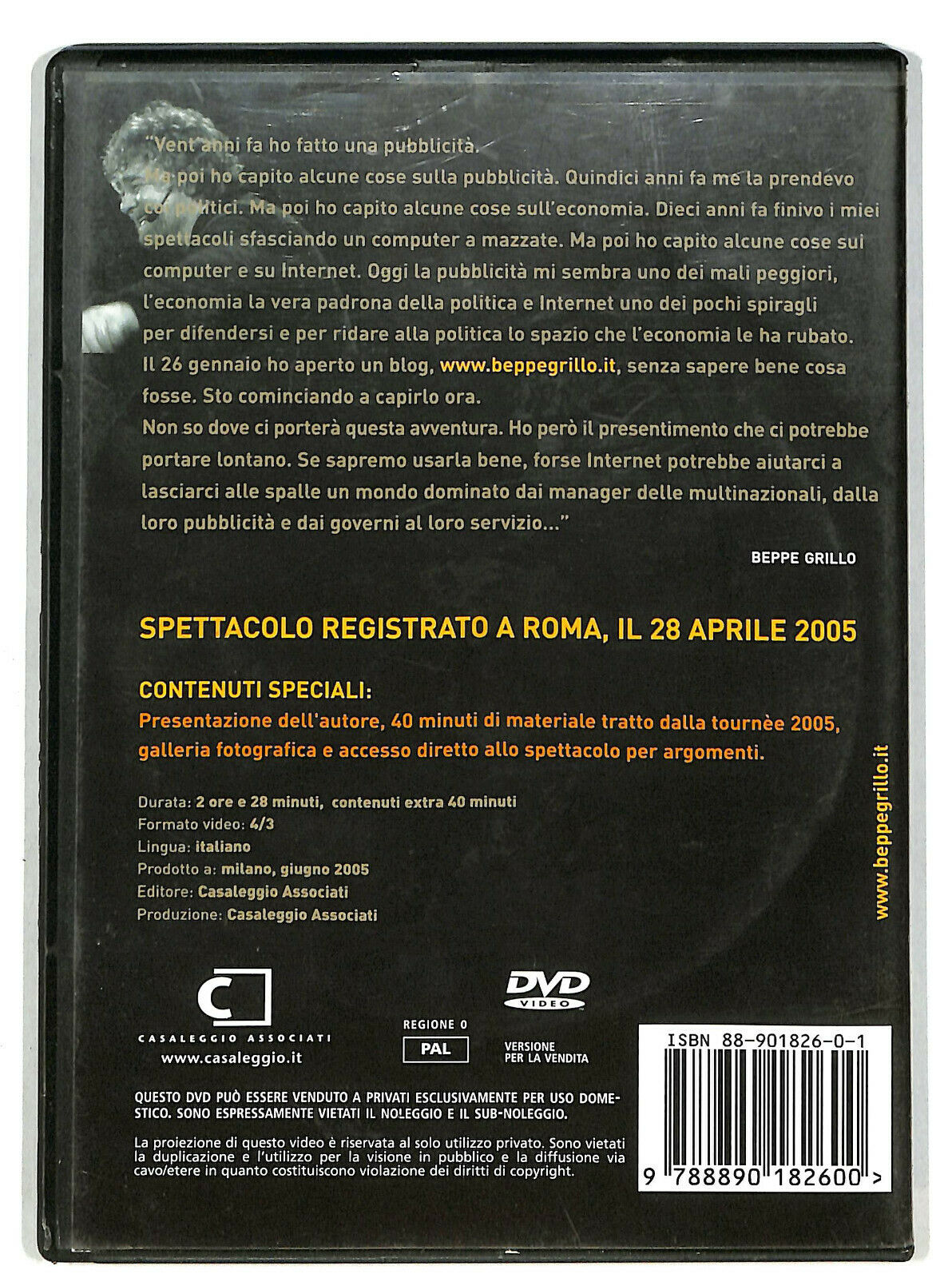 EBOND Beppe Grillo - Beppegrillo.it  DVD D604715