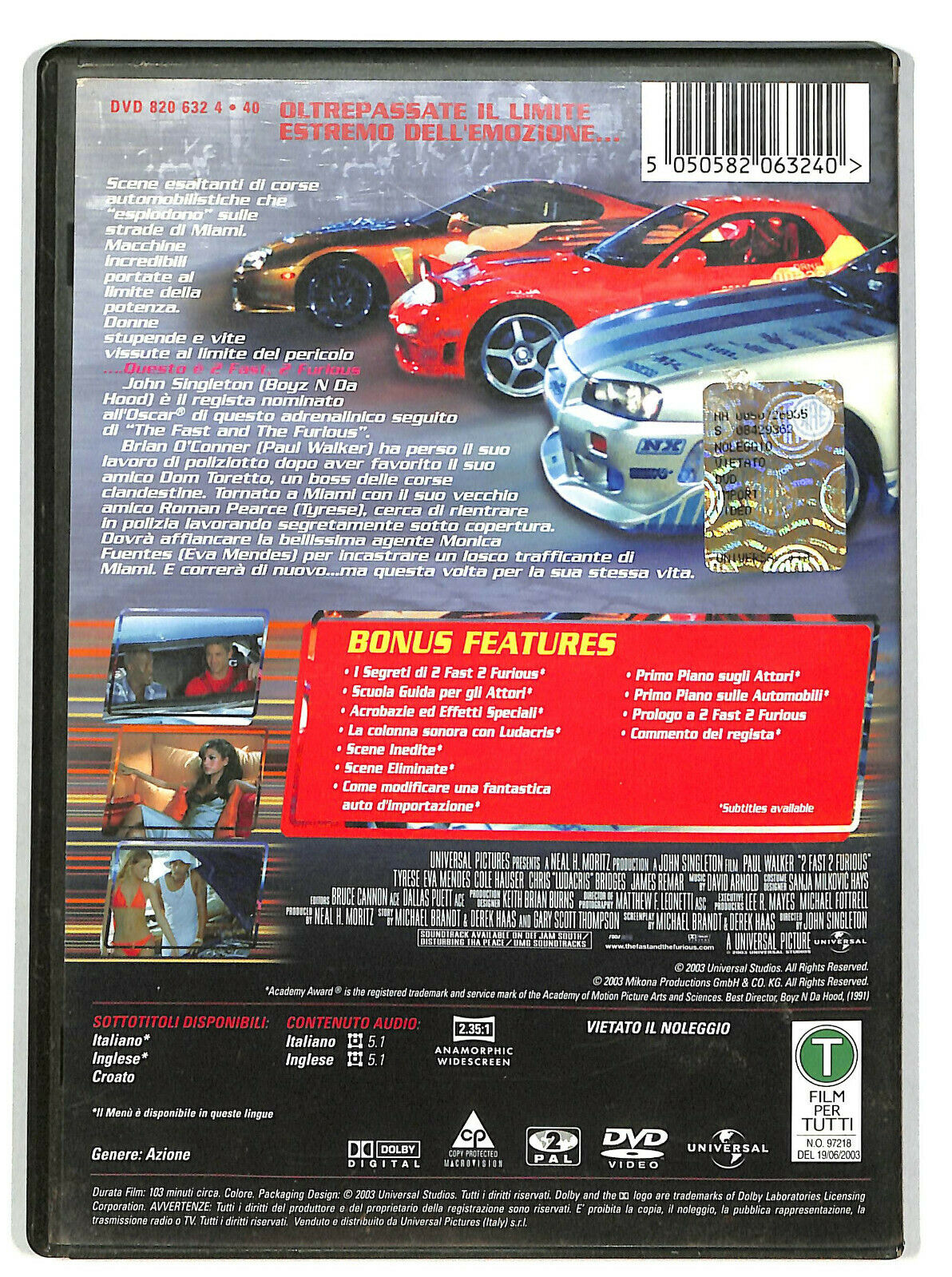 EBOND 2 Fast 2 Furious DVD D605001