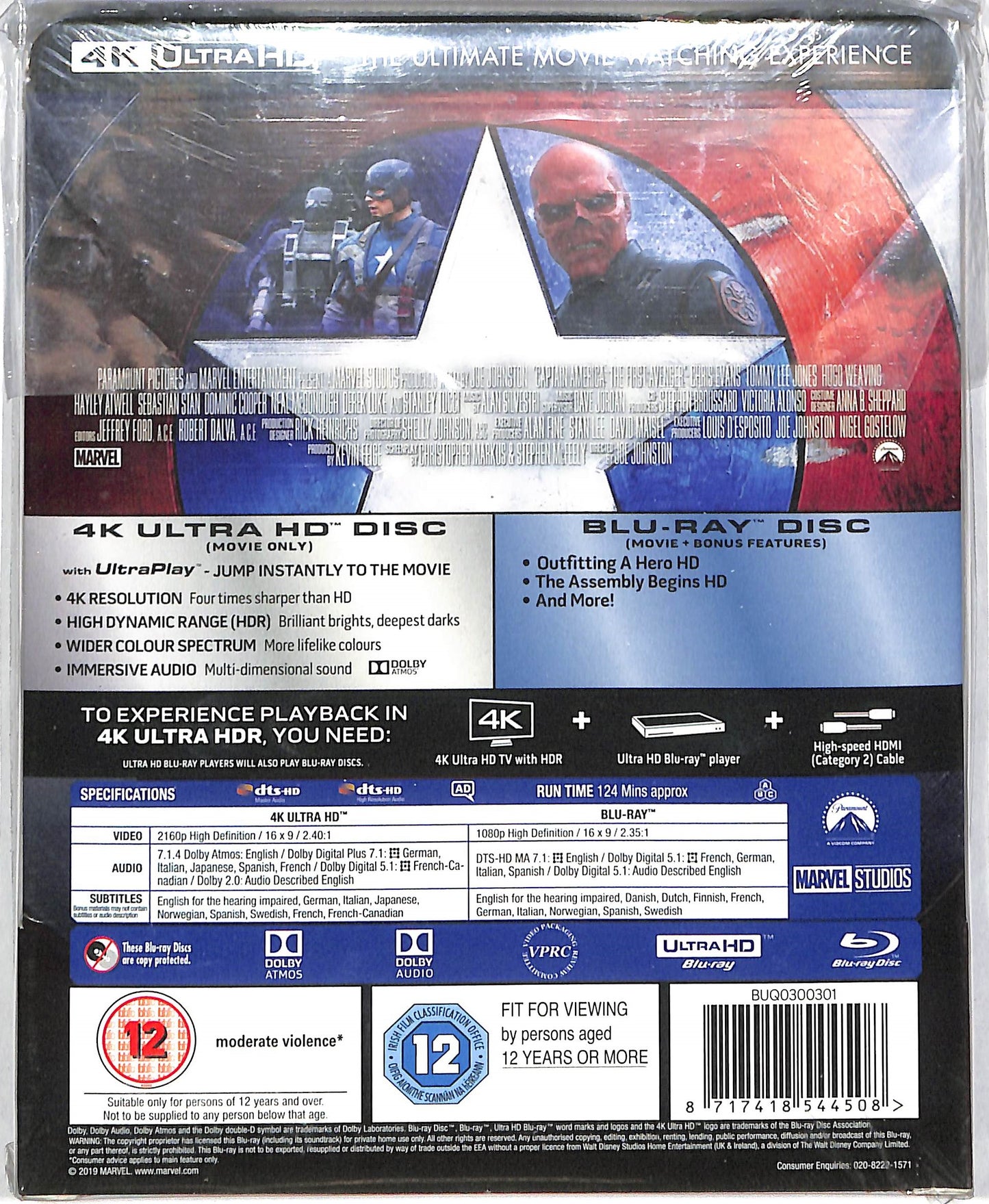 EBOND Captain America:The First Avenger [4K UHD, Blu Ray Steelbook]  BLURAY D610009