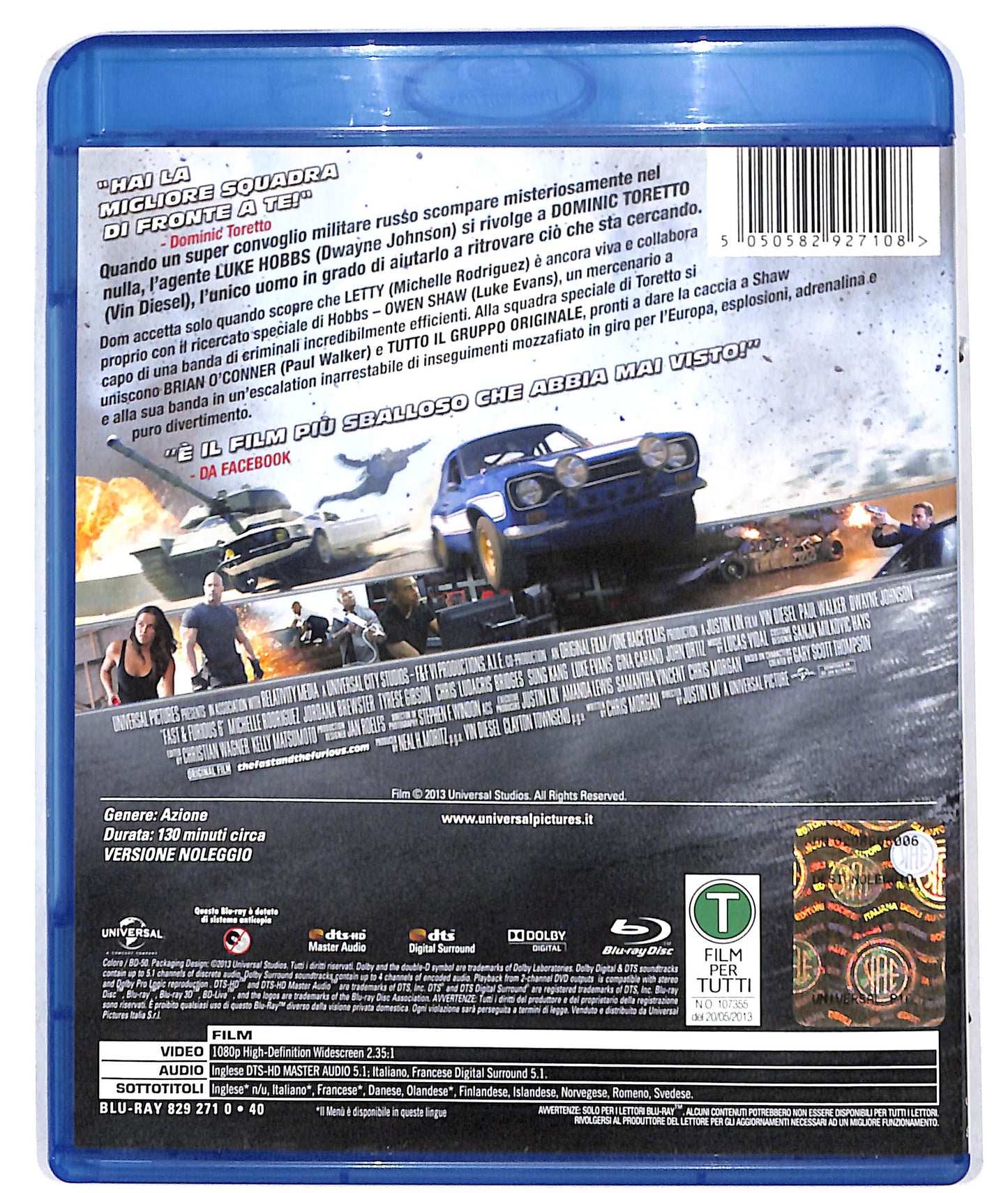 EBOND fast & furious 6 - noleggio BLURAY D610265