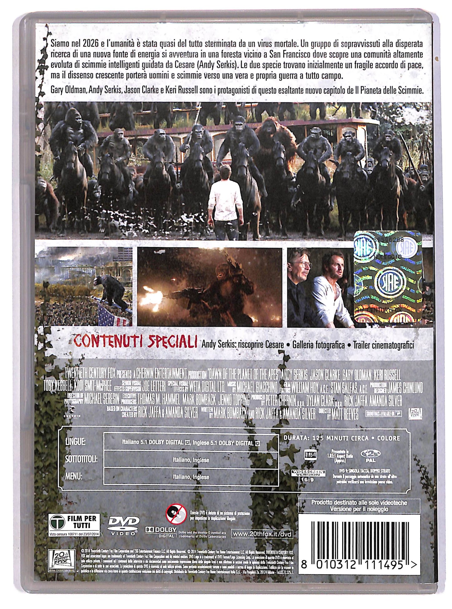 EBOND Apes Revolution - Il Pianeta delle Scimmie Noleggio DVD D610631