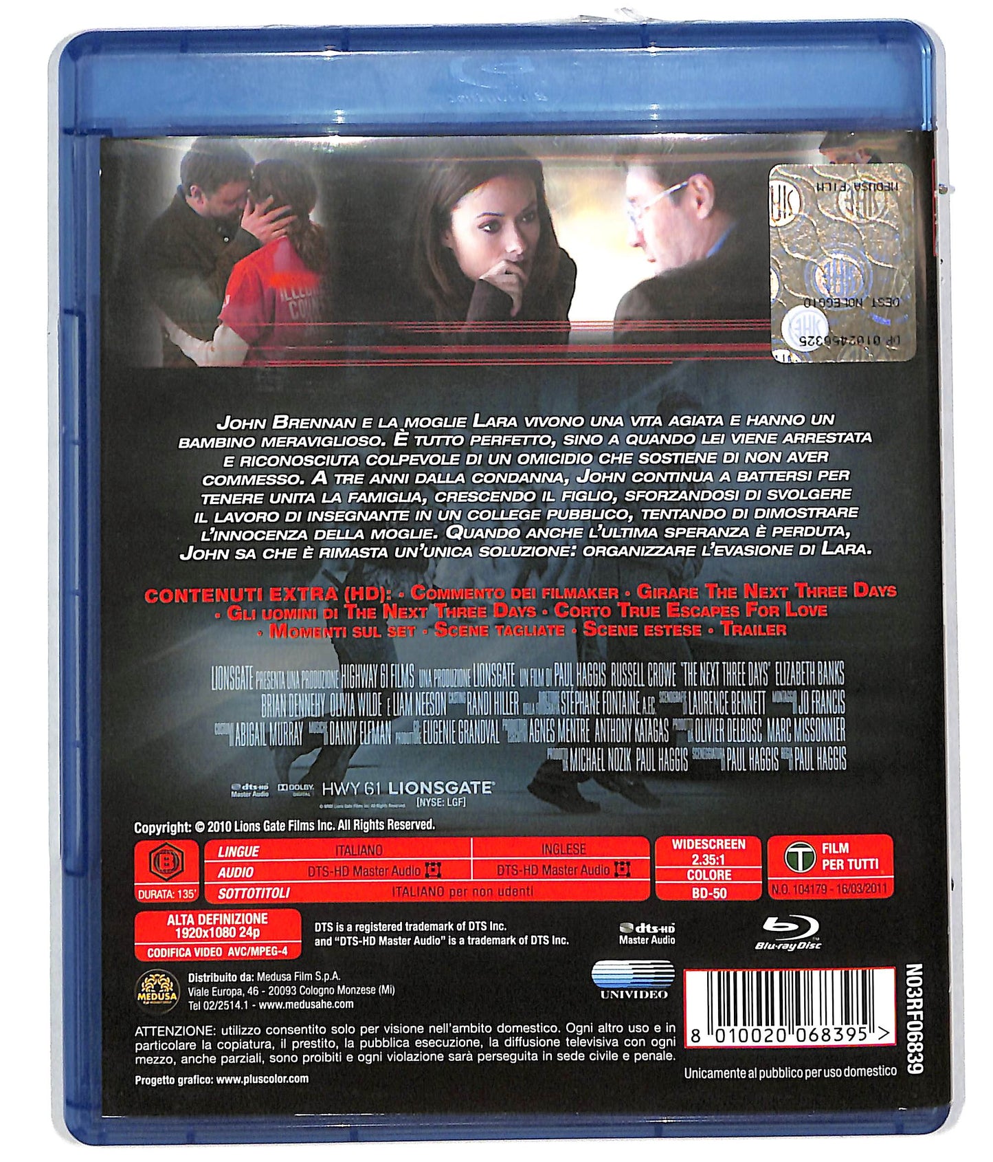 EBOND The Next Three Days Noleggio  BLURAY D610922