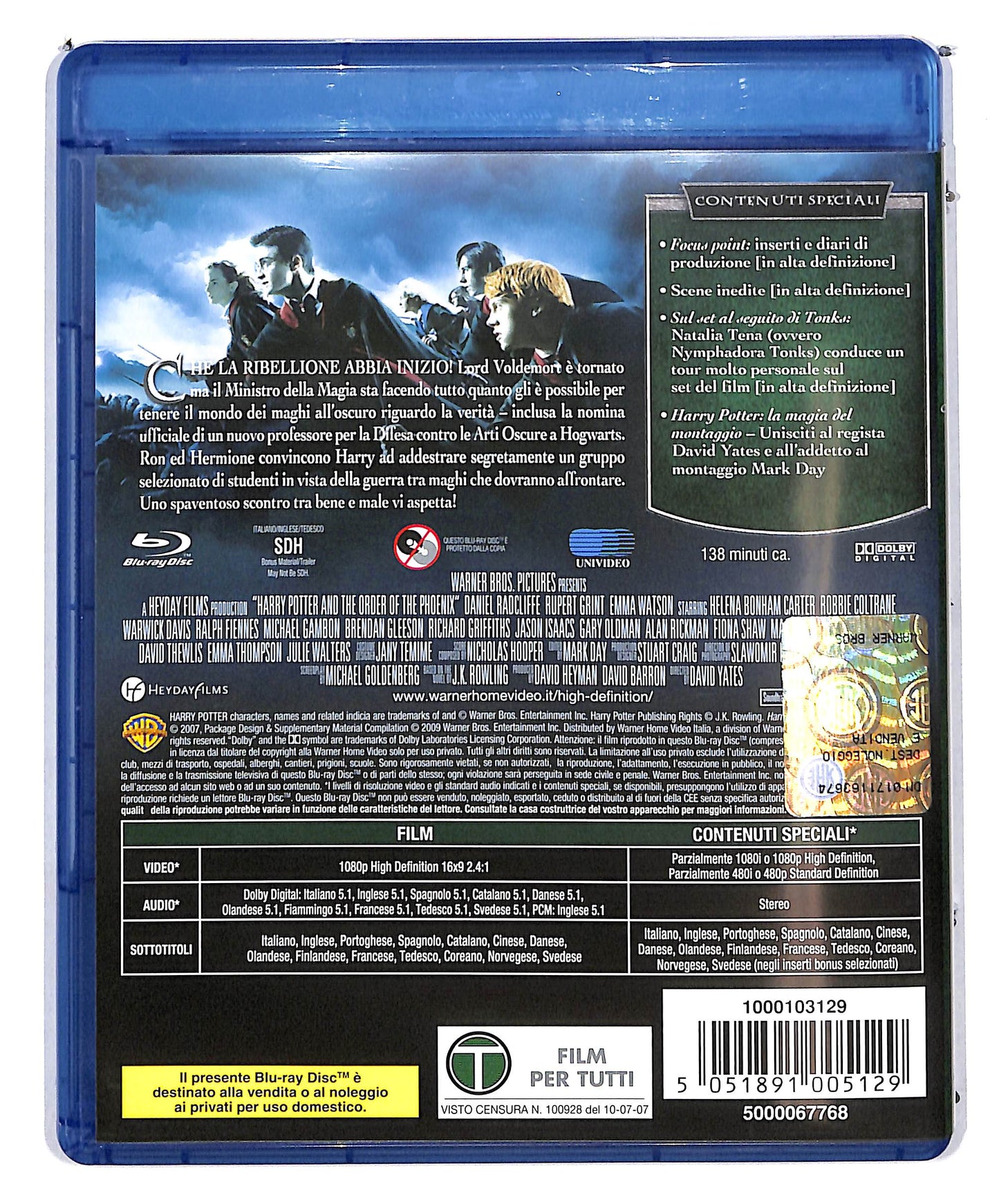 EBOND Harry Potter e l'Ordine della Fenice BLURAY D625503