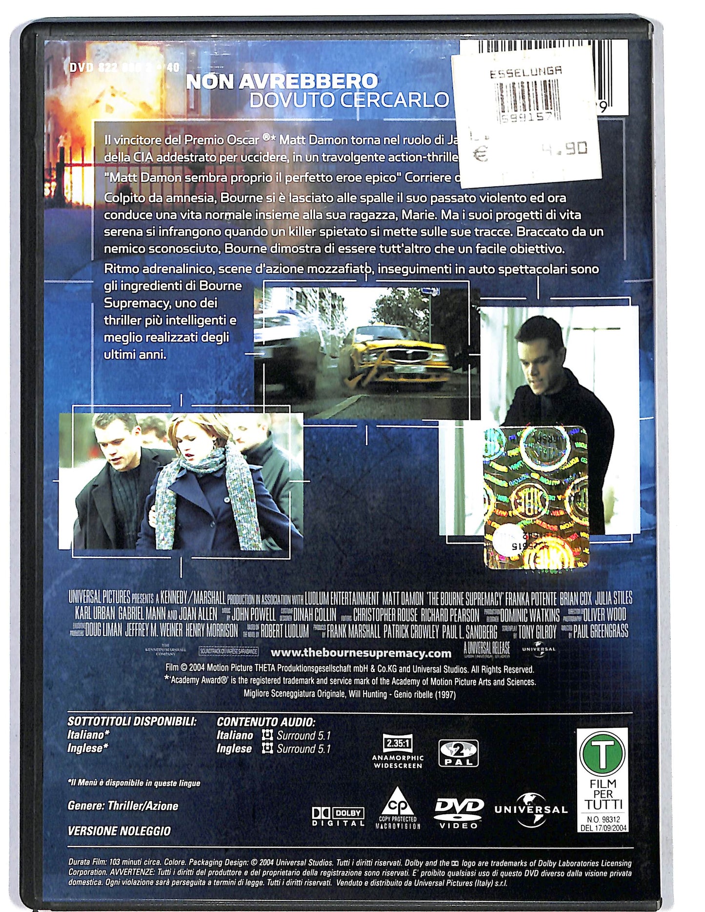 EBOND The Bourne Supremacy NOLEGGIO DVD D625703