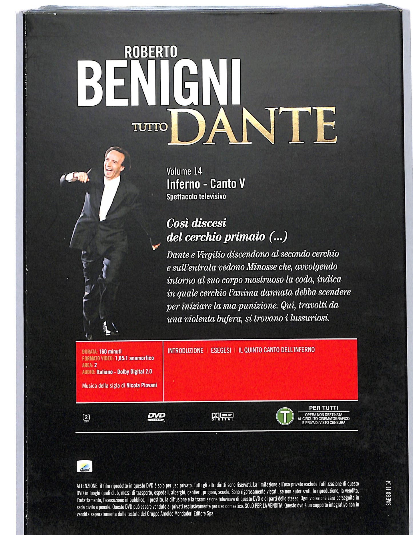 EBOND Benigni Inferno Canto V vol.14 slipcase EDITORIALE  DVD D626243