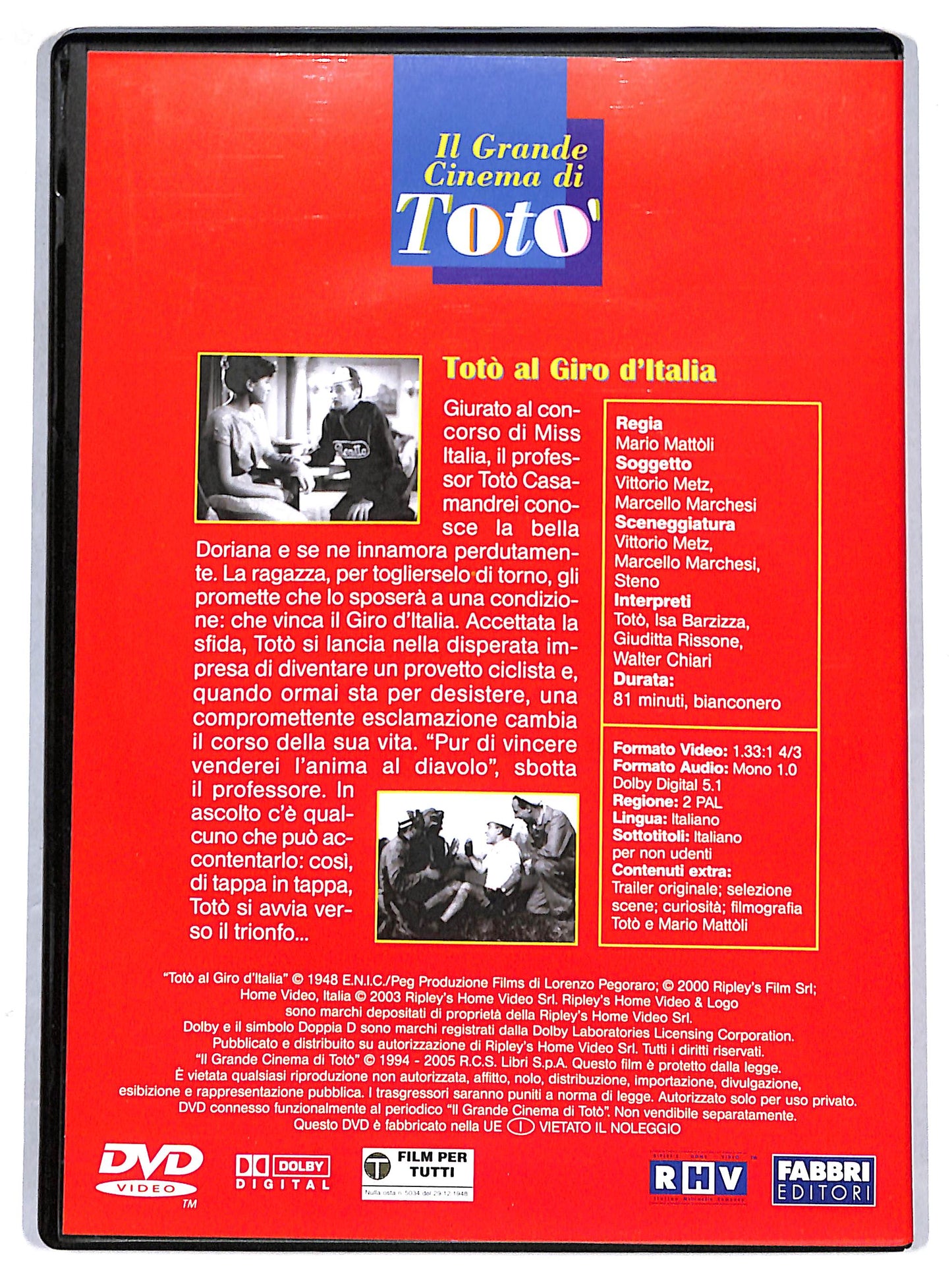 EBOND Toto al Giro d'Italia -  EDITORIALE  DVD D626517