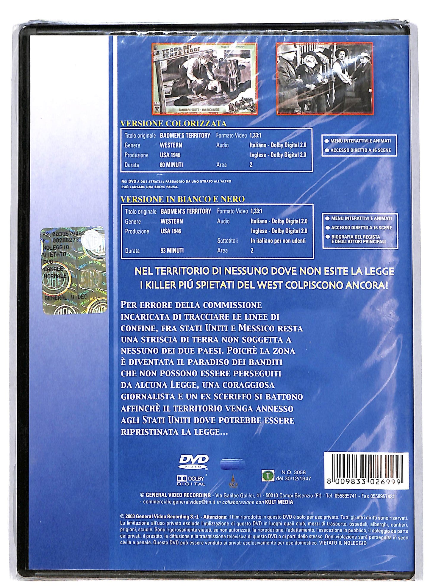 EBOND La terra dei Senza Legge  EDIZIONE SPECIALE 2 dischi DVD D629448