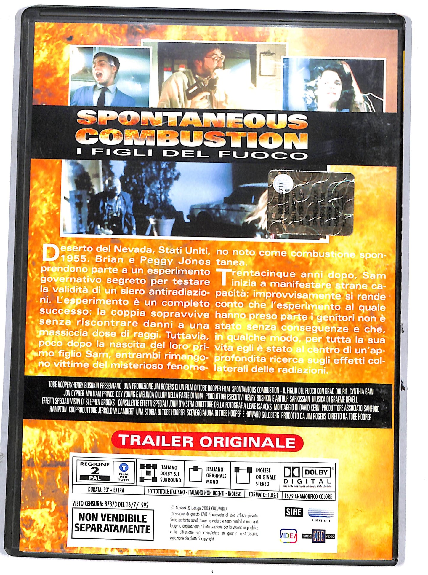 EBOND spontaneous combustion - I figli del fuoco  EDITORIALE DVD D630445