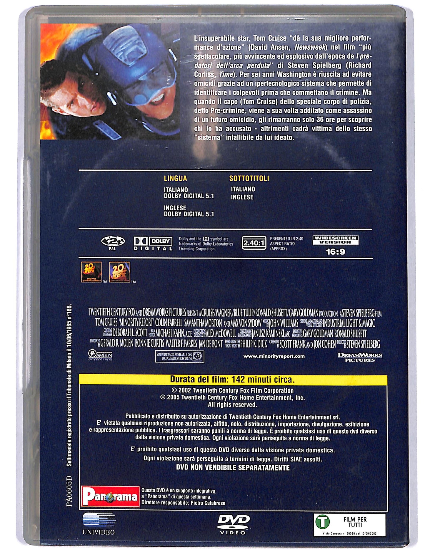 EBOND Minority report EDITORIALE DVD D631440