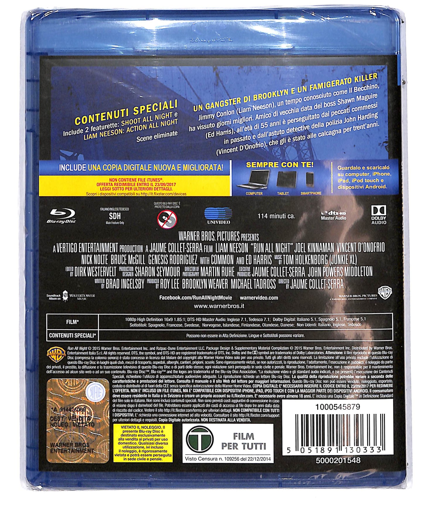 EBOND Run All Night + Copia Digitale BLURAY D632126