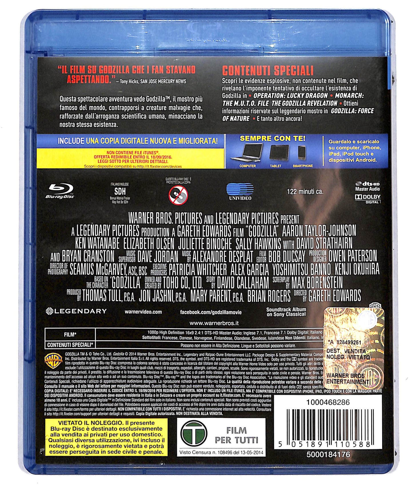 EBOND Godzilla + Copia Digitale BLURAY D634131