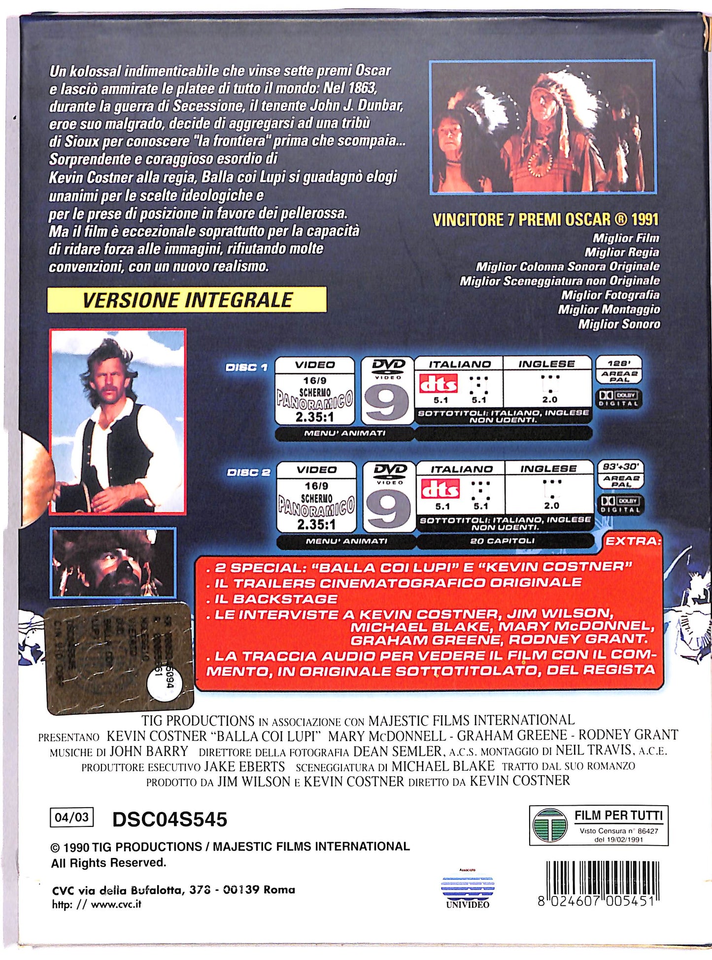 EBOND Balla coi lupi EDIZIONE SPECIALE DIGIPACK DVD D634908