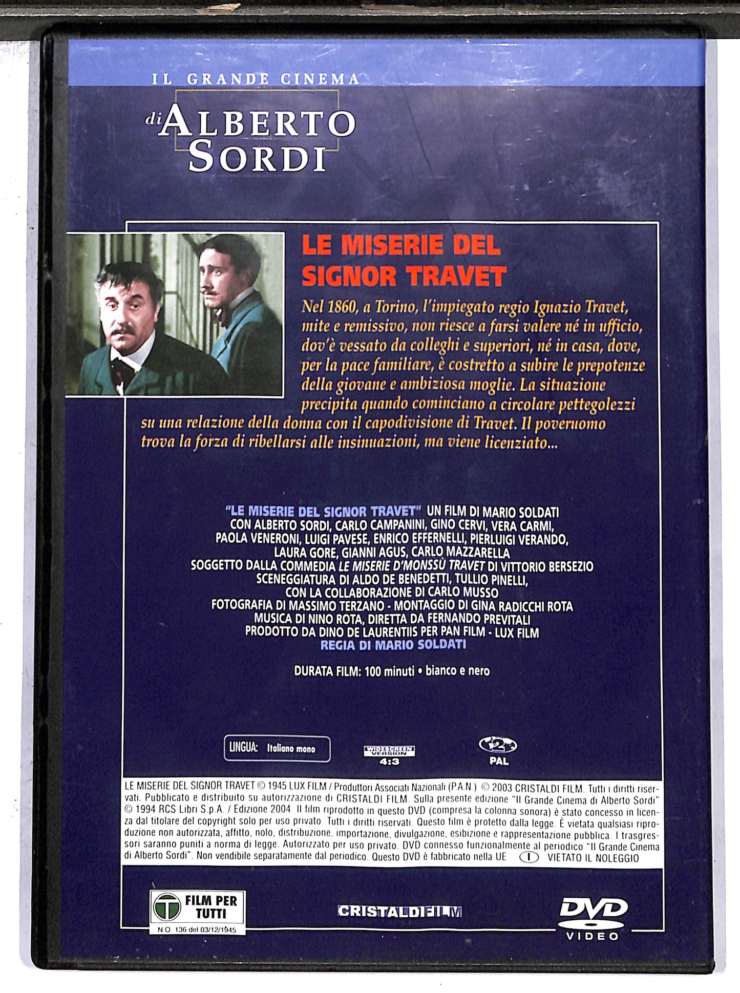 EBOND Le miserie del signor Travet  EDITORIALE DVD D635321