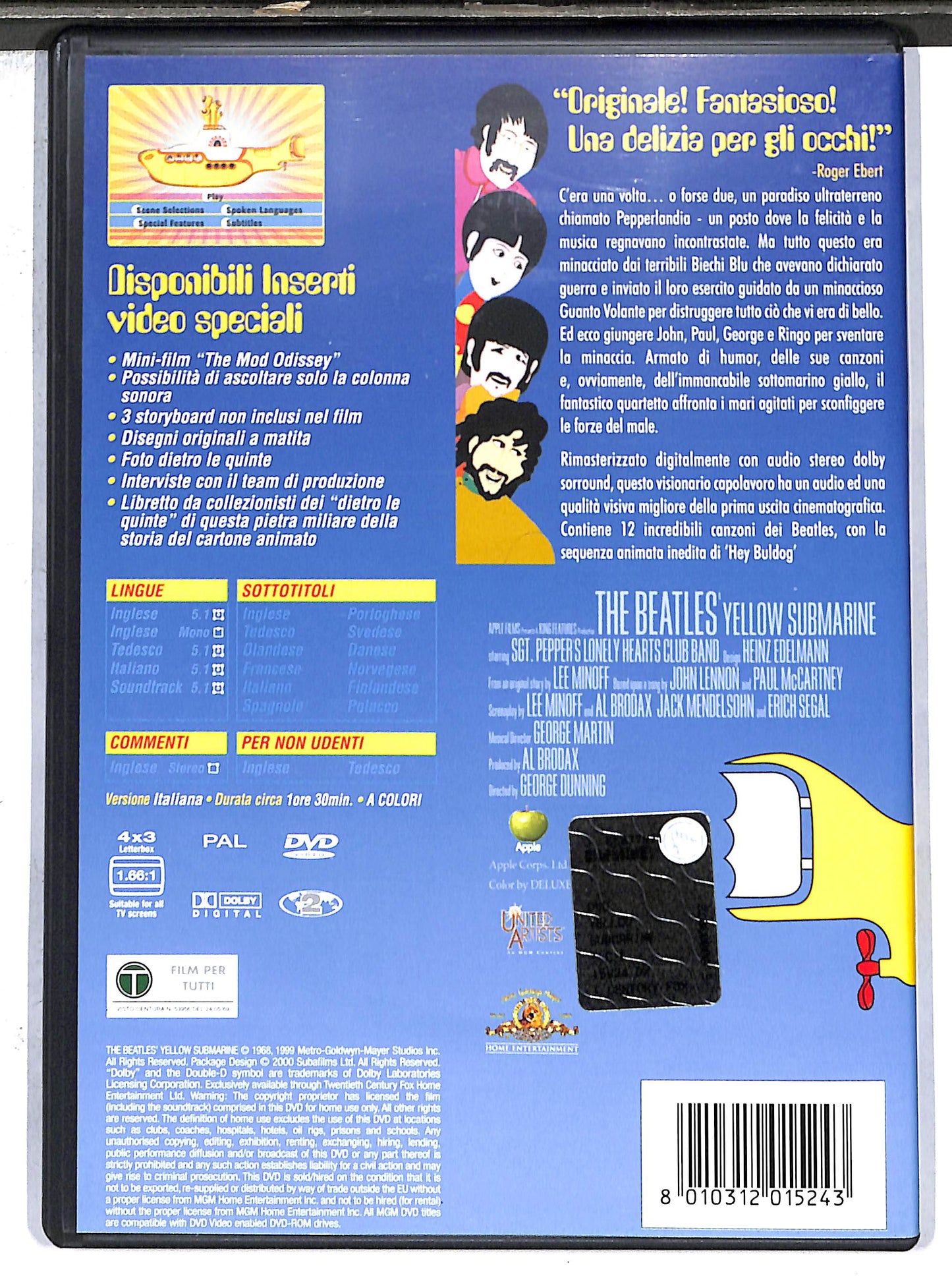 EBOND Yellow Submarine Il sottomarino giallo DVD D635363