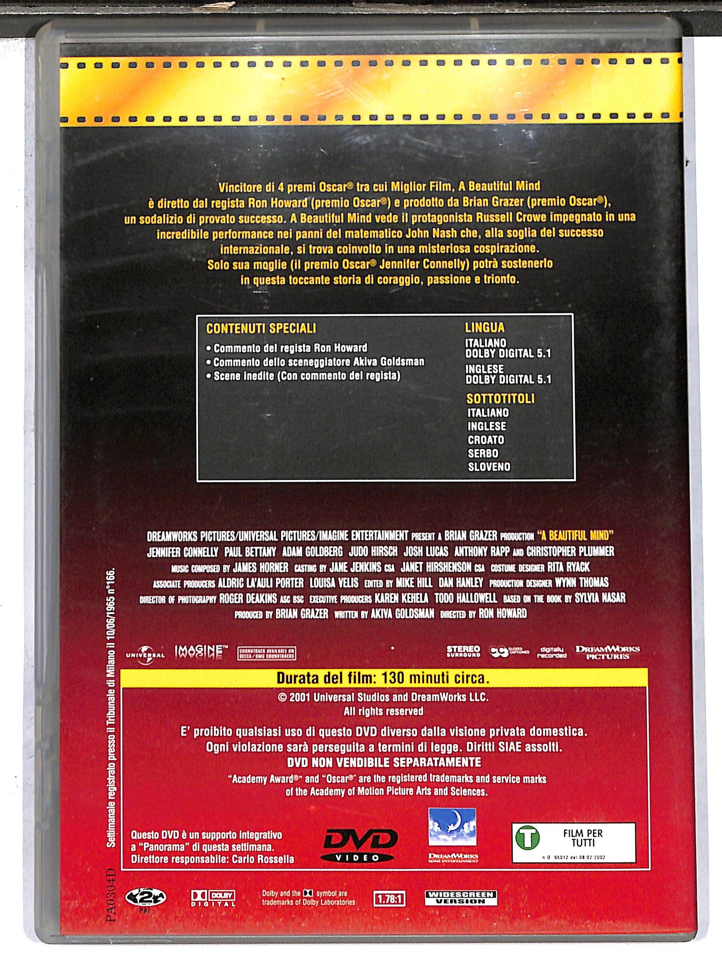 EBOND a beautiful mind  EDITORIALE DVD D636249