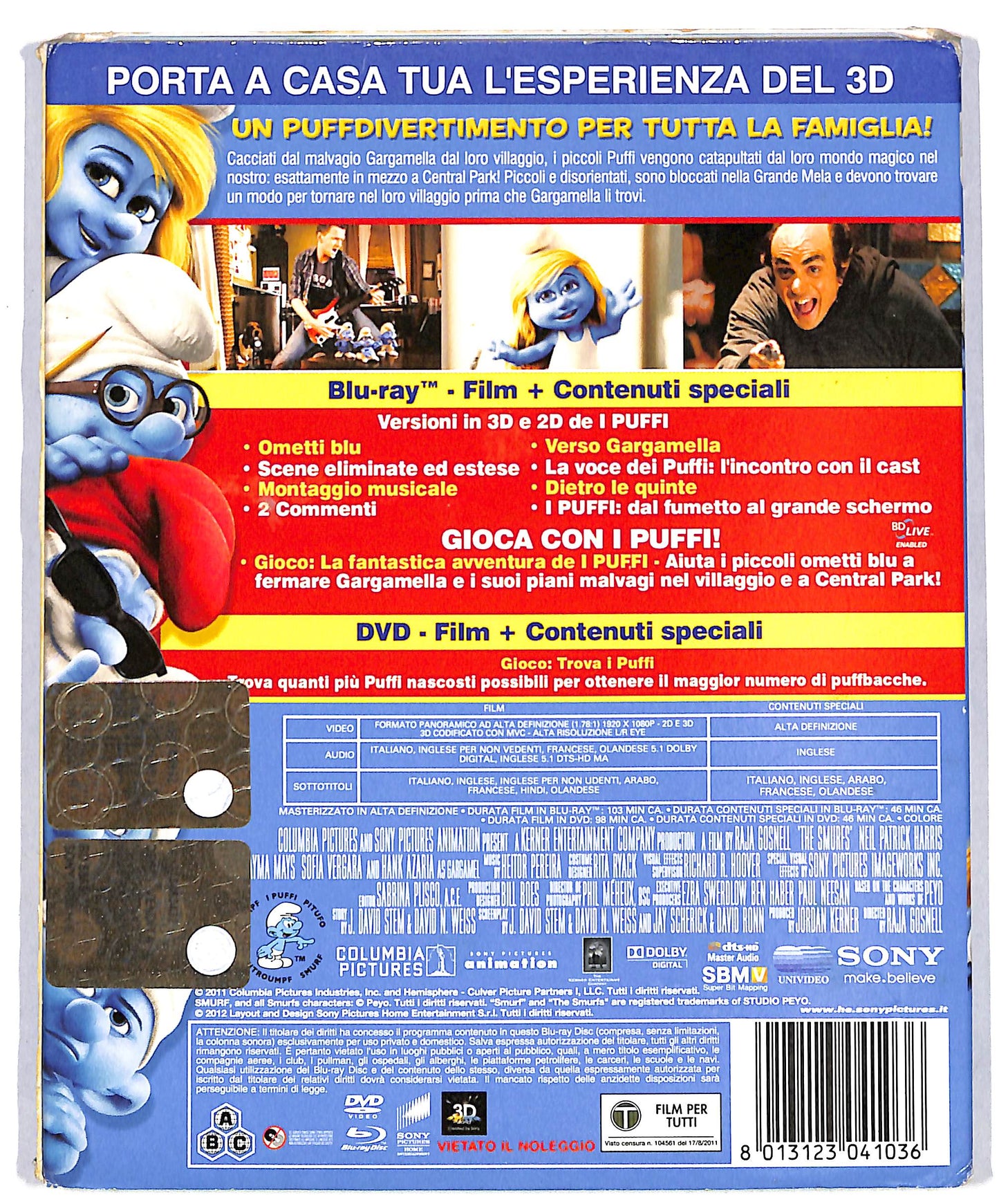 EBOND I Puffi BLURAY 3D + DVD  Edizione Limitata BLURAY D636302