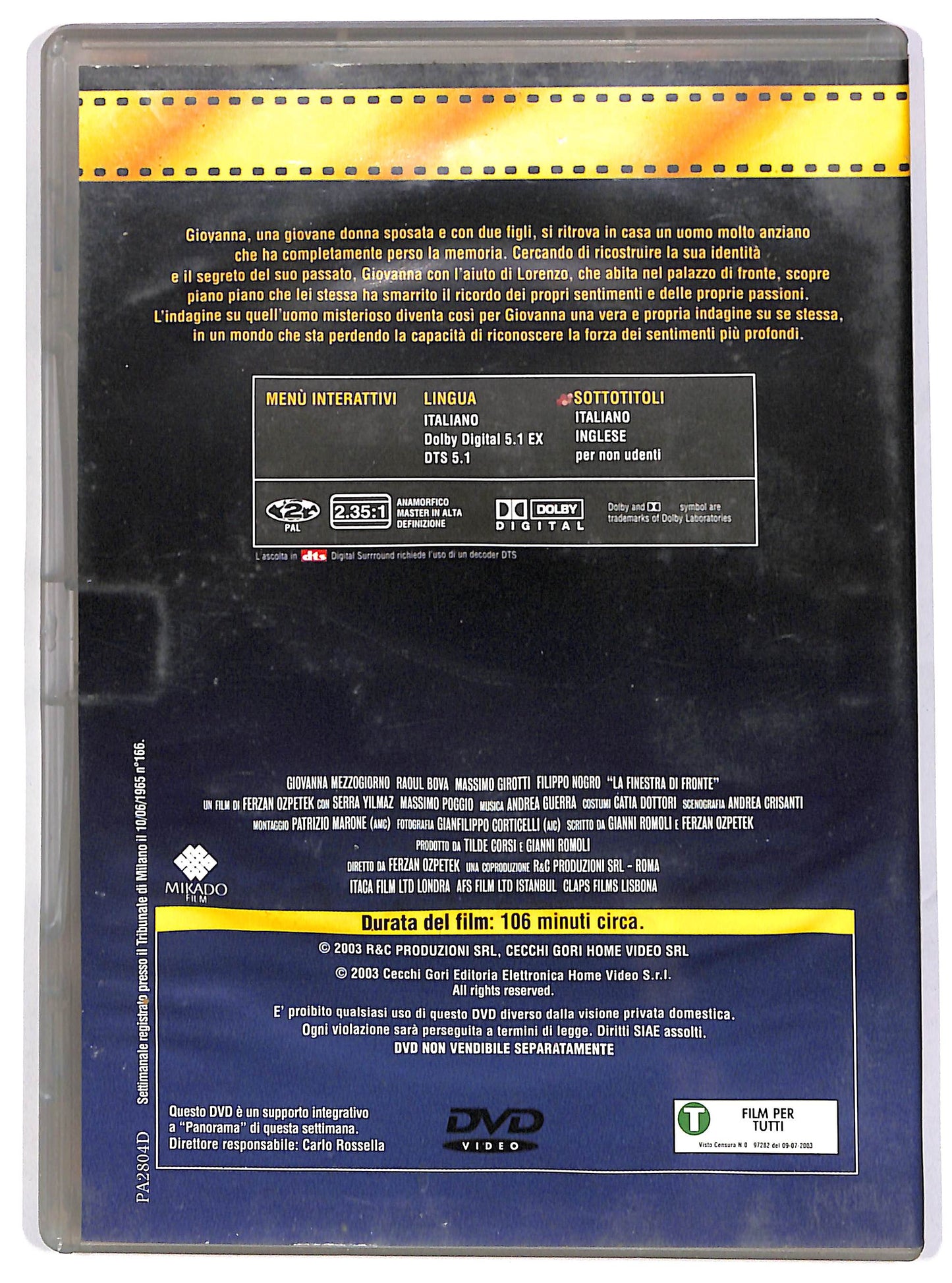 EBOND La finestra di fronte EDITORIALE DVD D636829