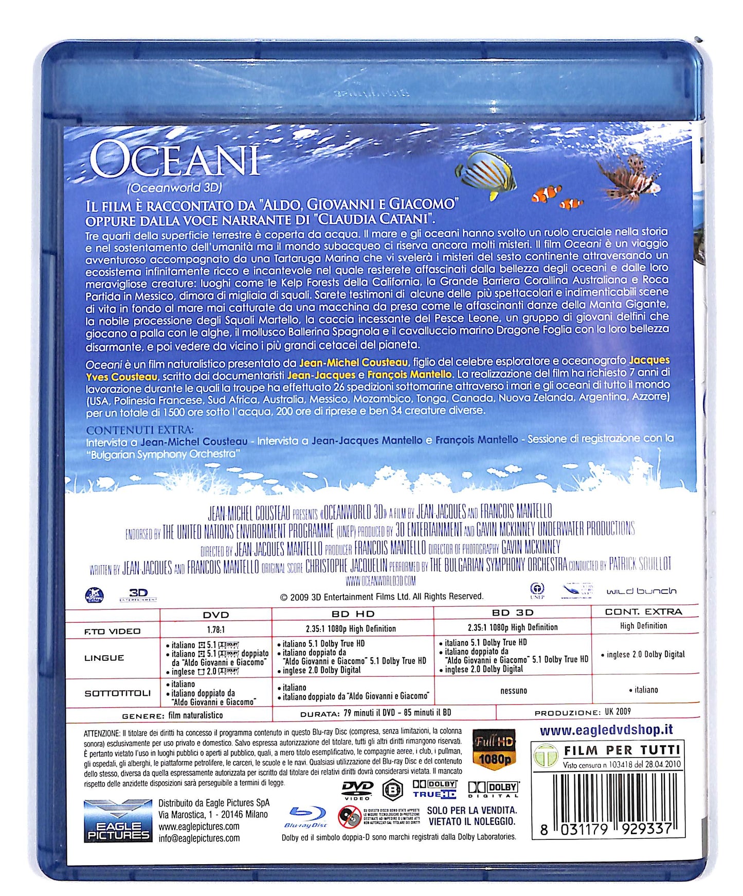 EBOND Oceani BLURAY 3D + DVD + BLURAY D637003