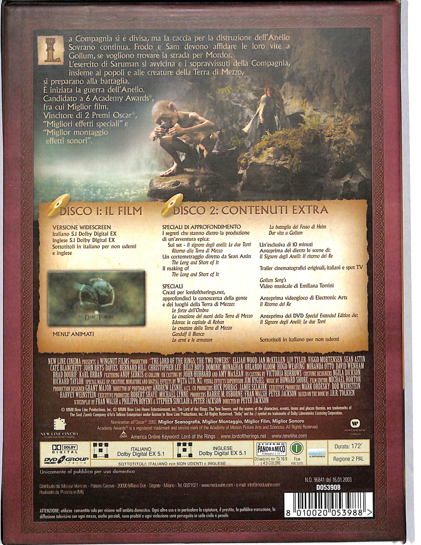 EBOND Il Signore digli Anelli Le due torri slipcase  DVD D637456