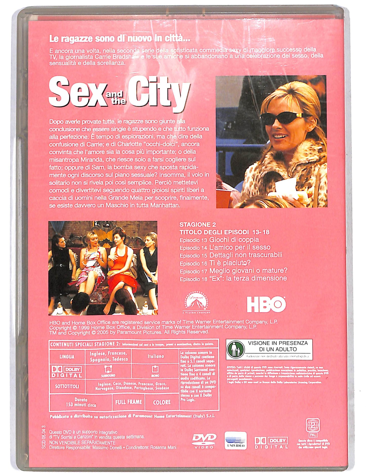 EBOND Sex and the City seconda stagione Ep. 13 - 18  EDITORIALE  DVD D637922