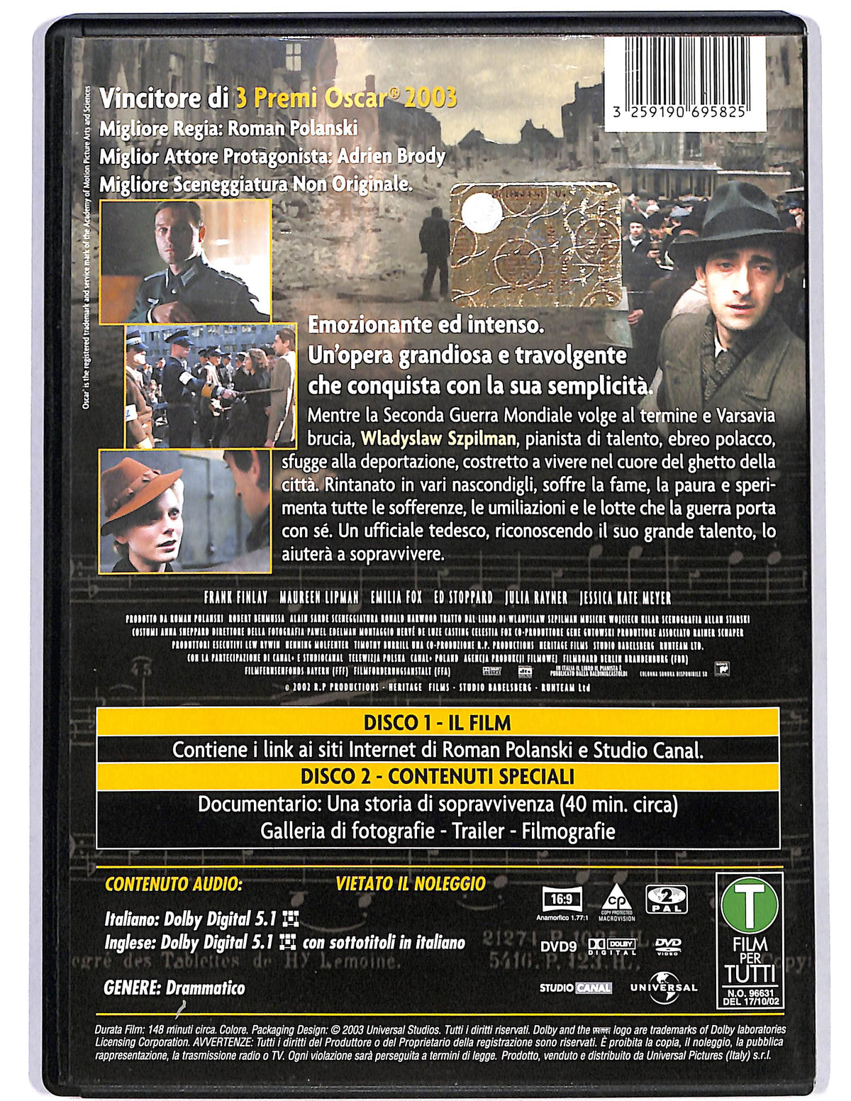 EBOND Il pianista  EDIZIONE SPECIALE 2 dischi  DVD D641029