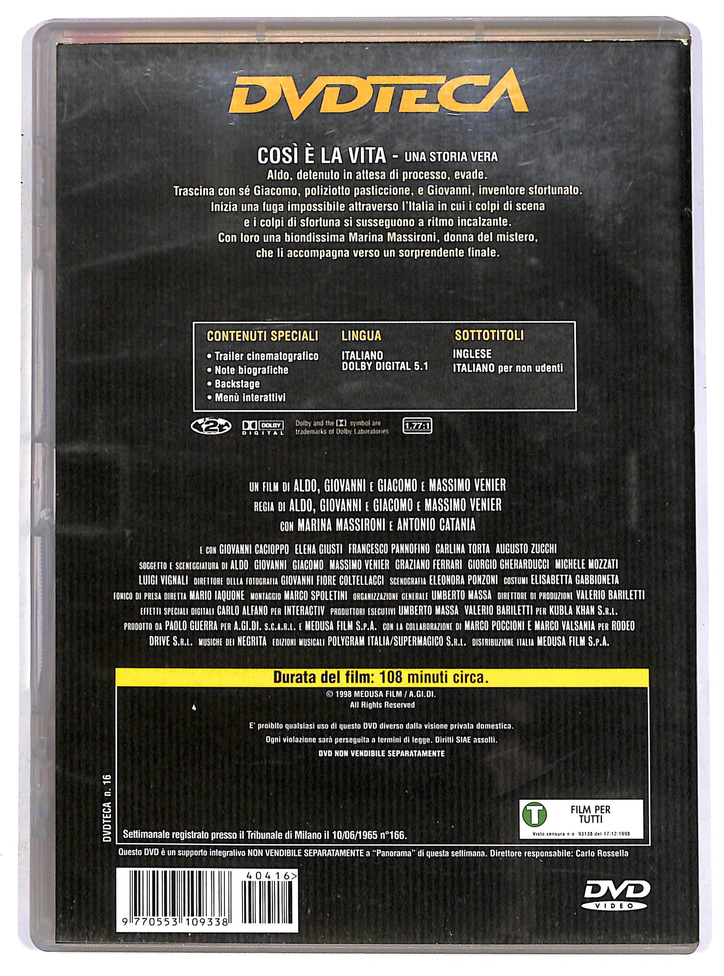 EBOND Cosi e la vita EDITORIALE DVD D645217