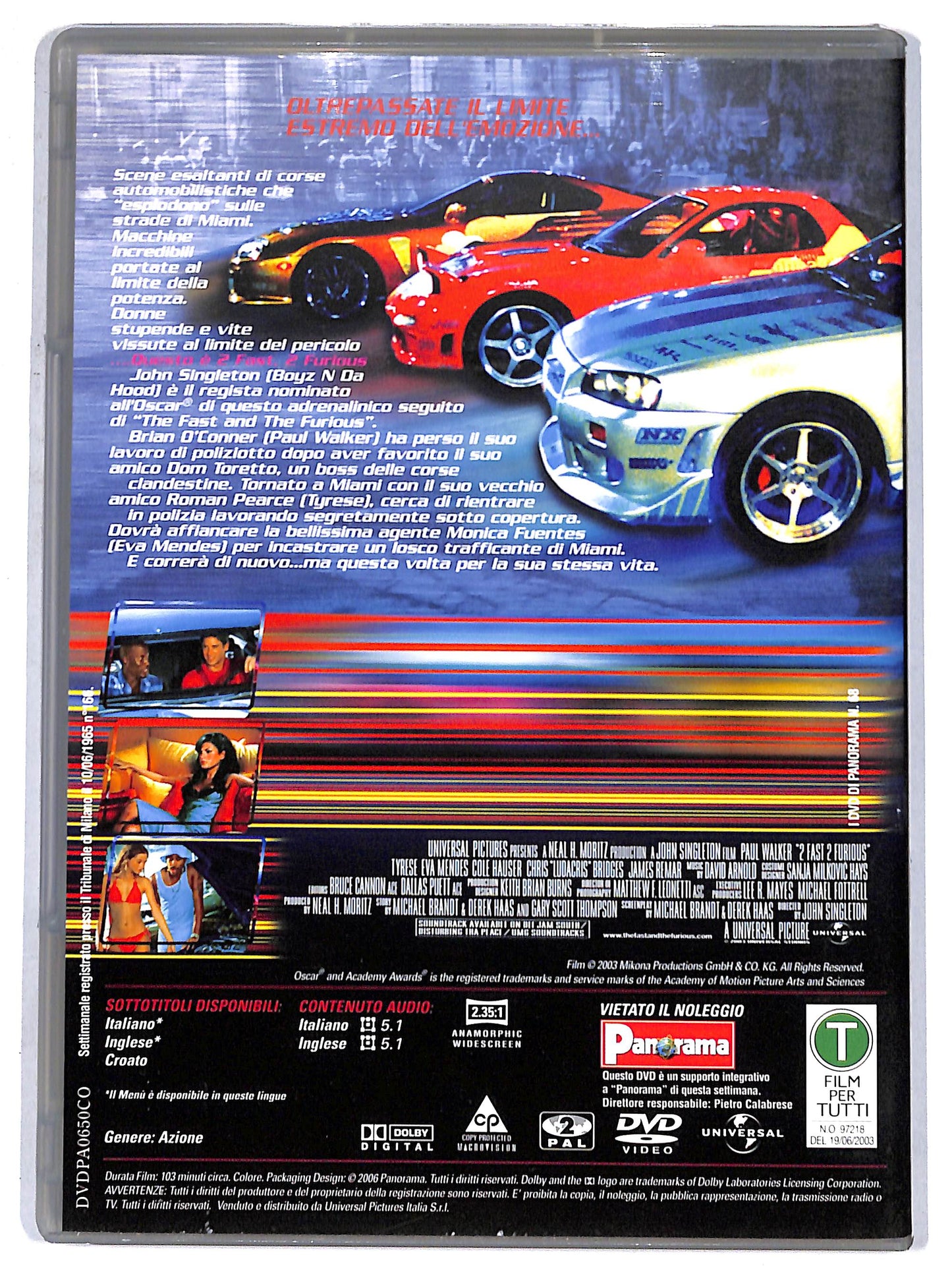 EBOND 2 Fast 2 Furious  EDITORIALE DVD D646948
