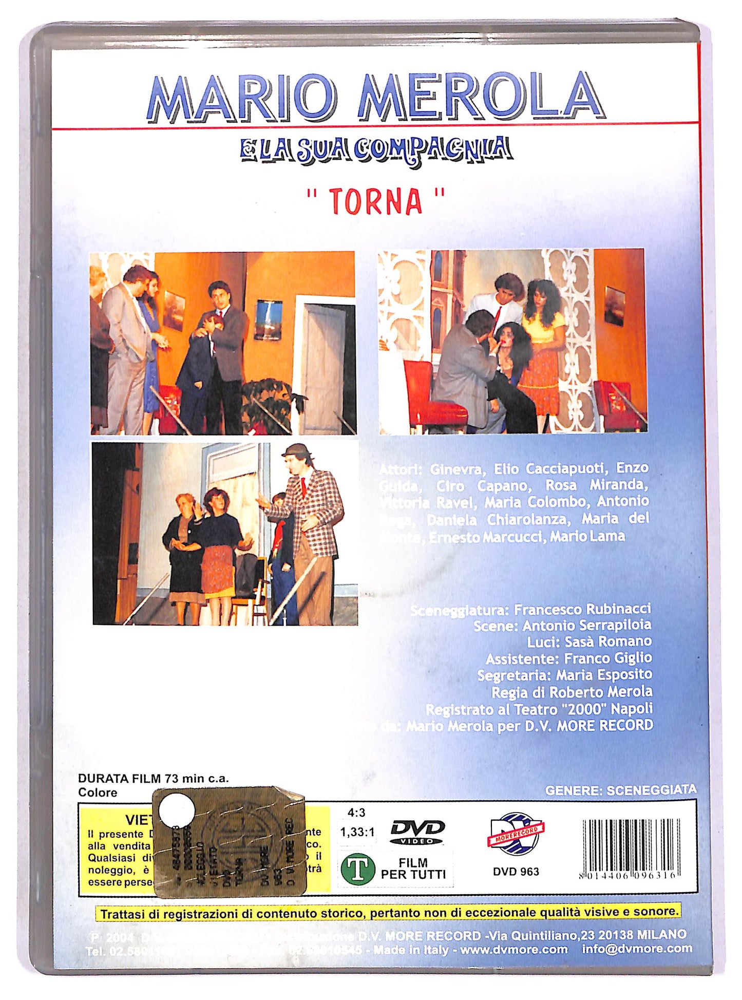 EBOND Mario Merola e la sua compagnia presenta 'Torna' DVD D648518