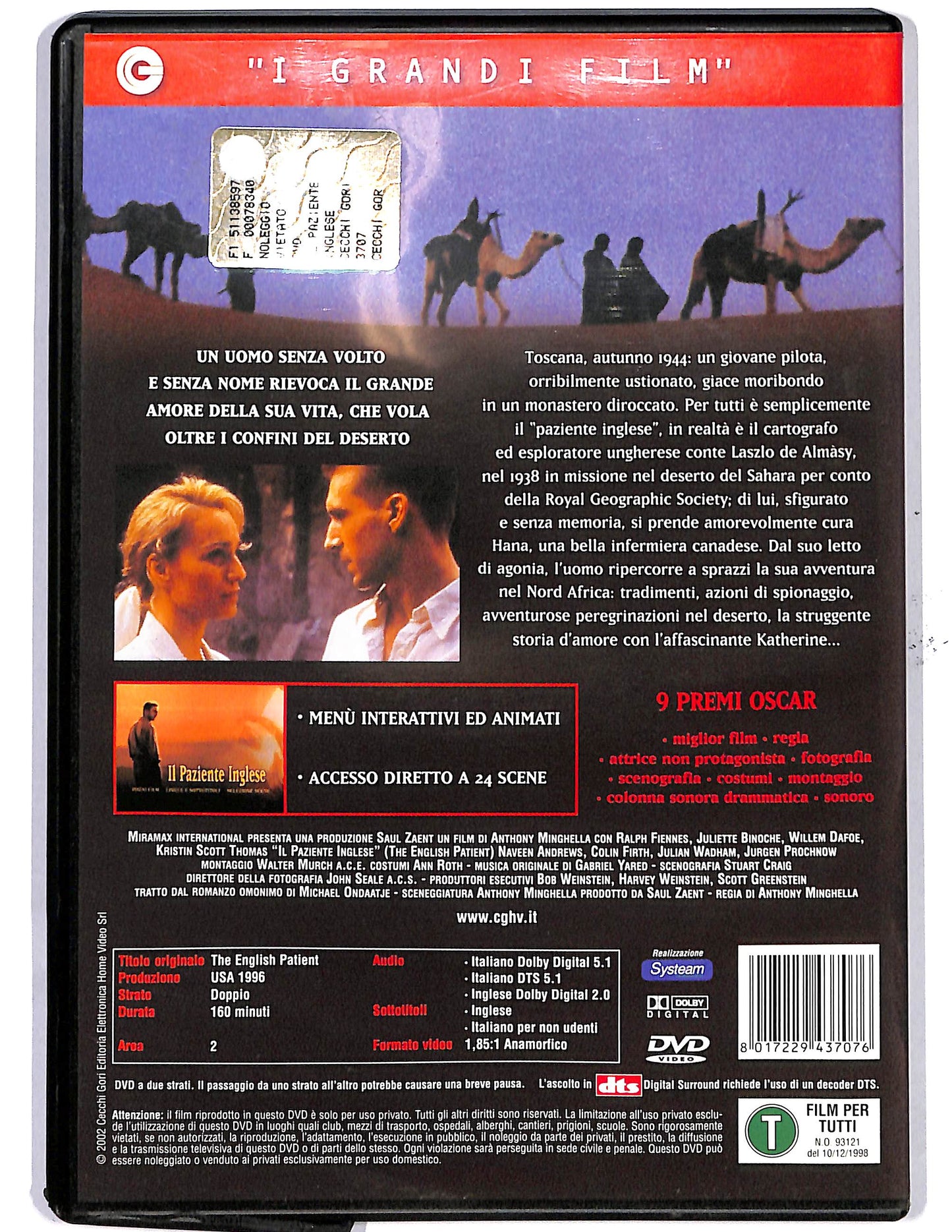 EBOND Il paziente inglese  DVD D650126