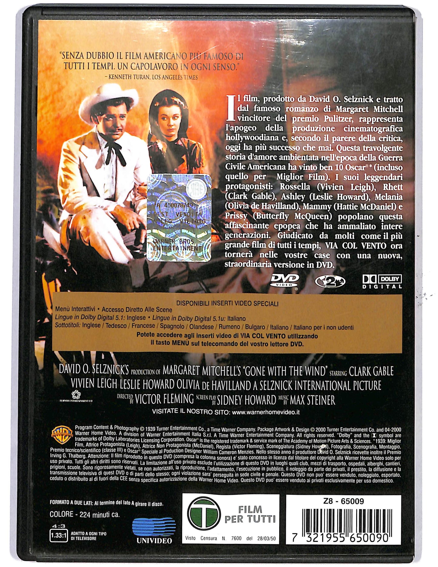 EBOND Via col vento  DVD D650132