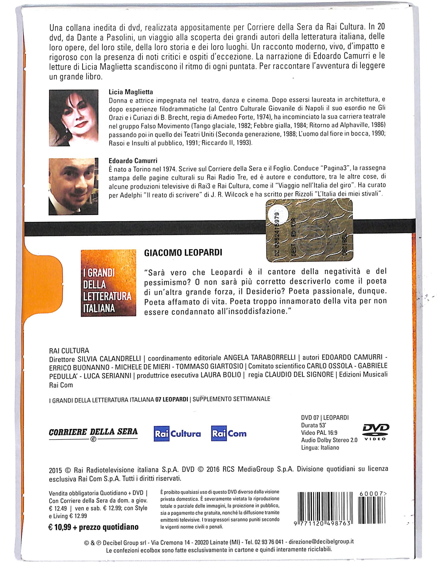 EBOND Giacomo Leopardi vol.7  EDITORIALE  DVD D650441