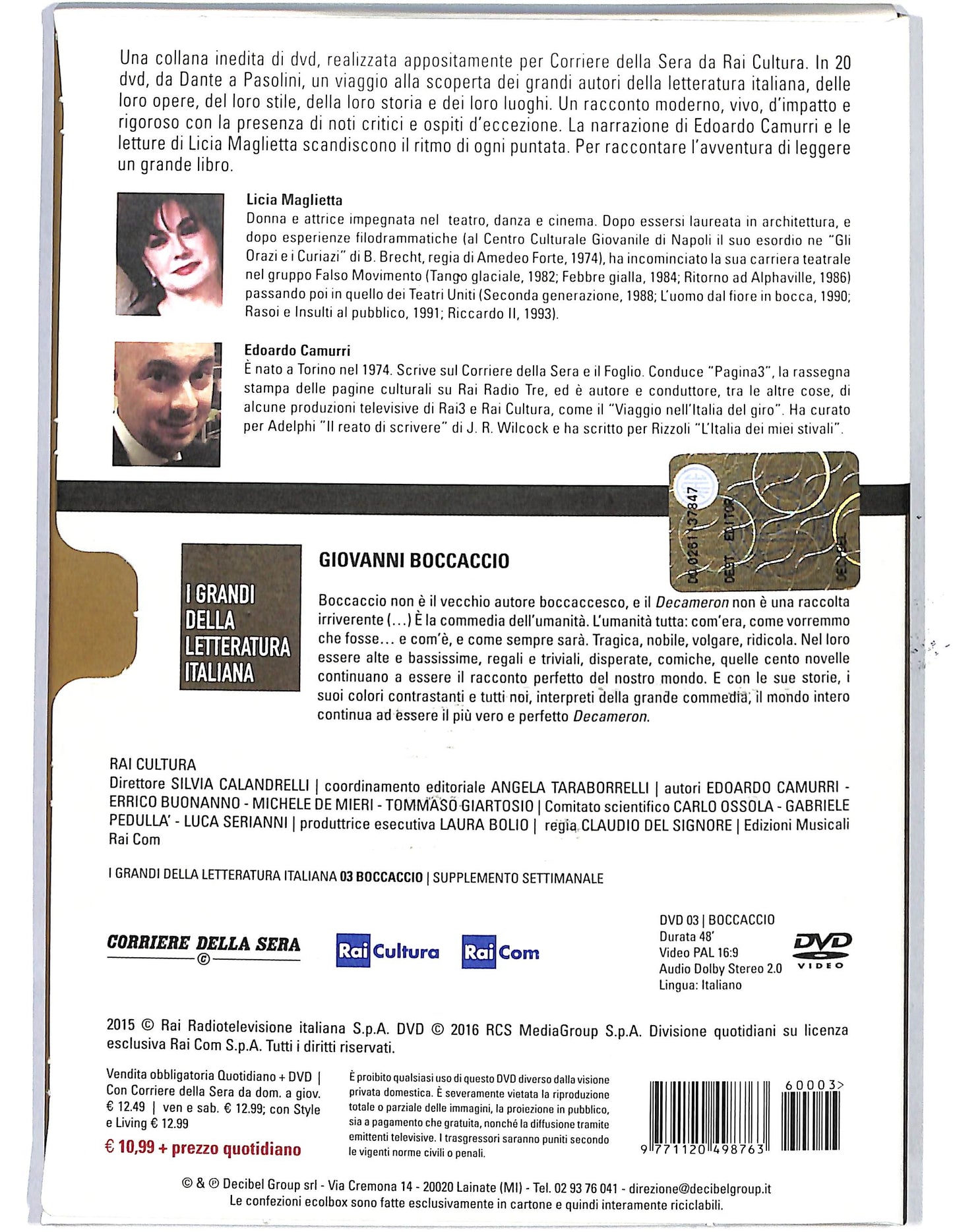 EBOND Giovanni Boccaccio vol.3  EDITORIALE DVD D650510